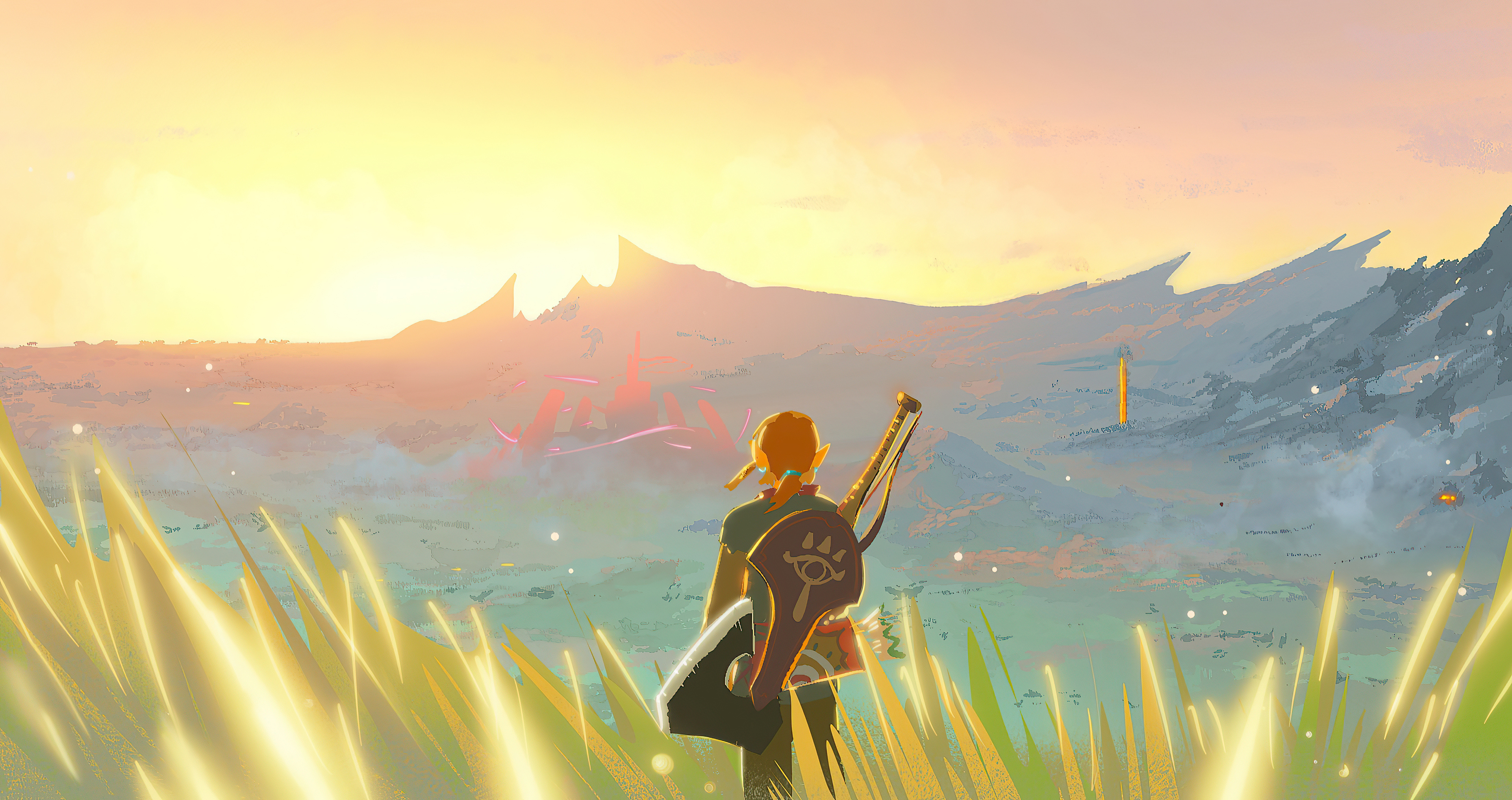 Zelda franchise, Epic journey, Triforce symbolism, Heroic Link, Enchanting realm, 3840x2040 HD Desktop