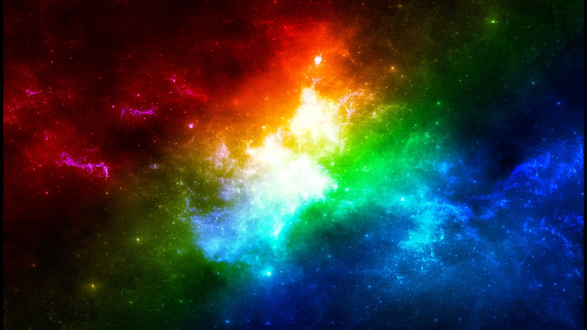 Galaxy, Rainbow Colors Wallpaper, 1920x1080 Full HD Desktop