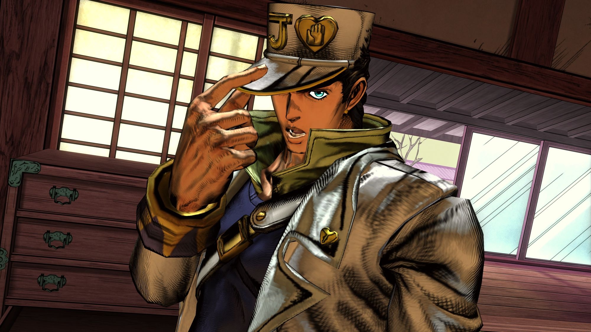 Jotaro Kujo, Diamond is Unbreakable, shoji screen room, HD Desktop wallpaper