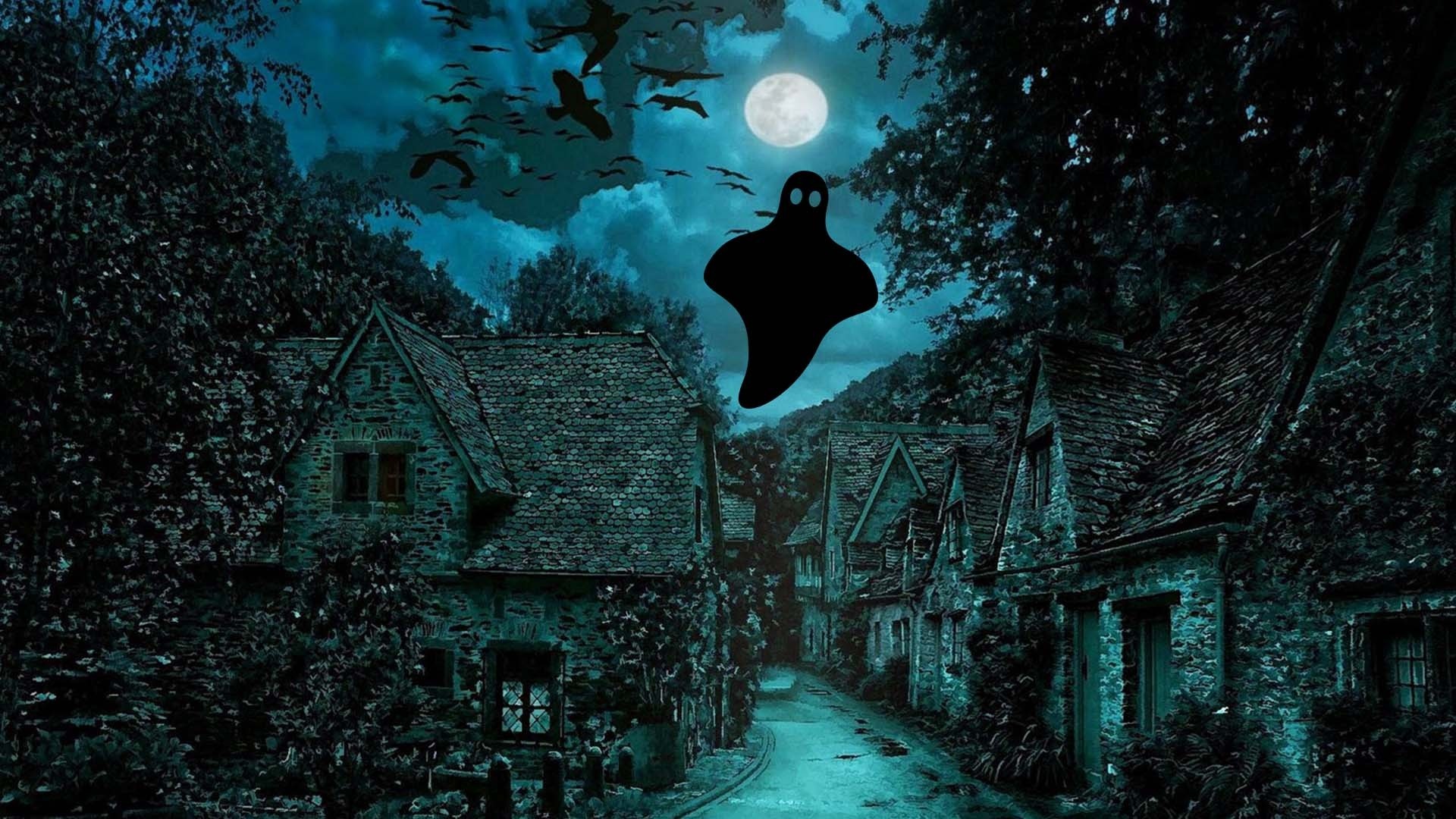 Halloween, Desktop HD, Ghostly apparitions, Nighttime ambiance, 1920x1080 Full HD Desktop