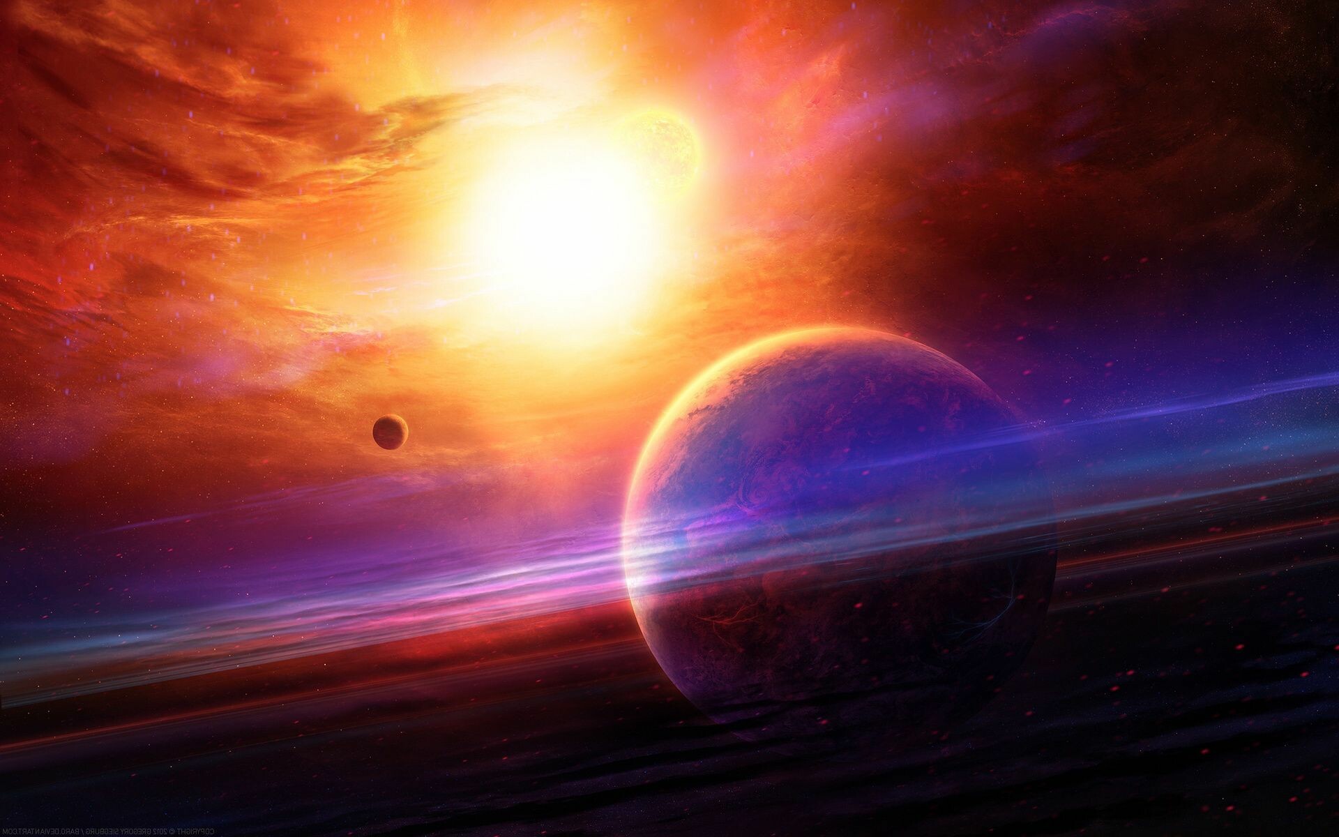 Sun, Sun and stars, Celestial fascination, Radiant skies, 1920x1200 HD Desktop