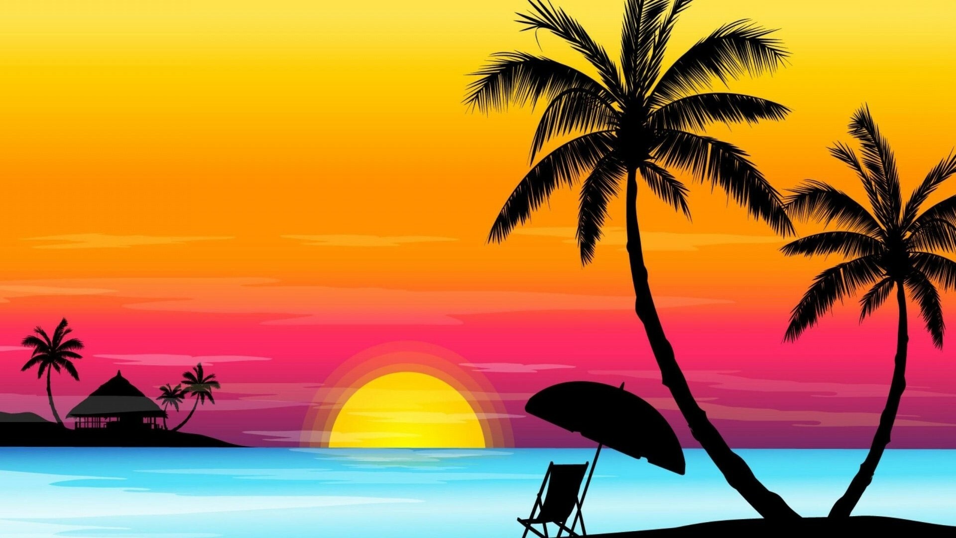 Palm tree wallpapers, Beach vibes, Vacation destination, Paradise, 1920x1080 Full HD Desktop