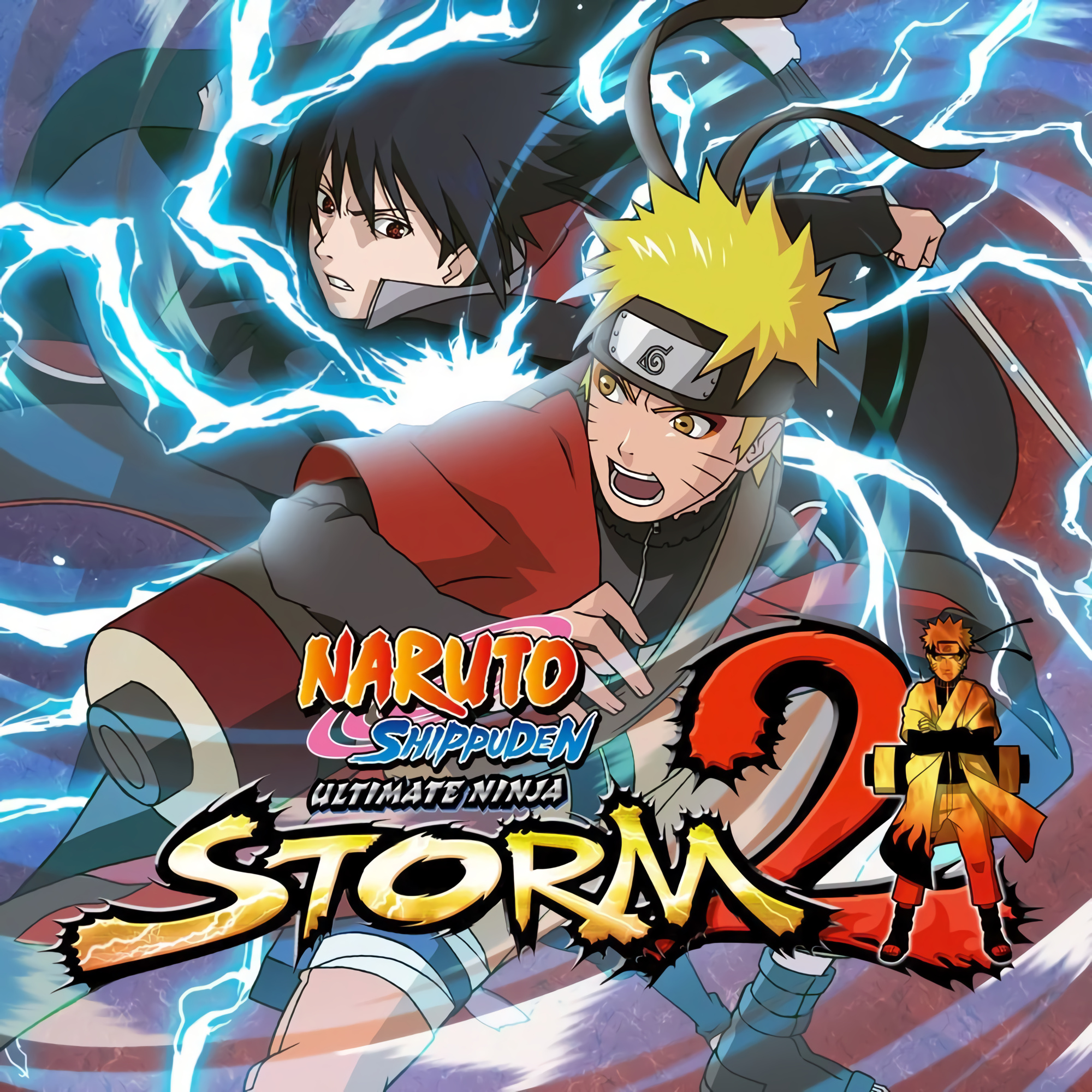Naruto Shippuden: Ultimate Ninja Storm 2 logo, Sage Mode Naruto Uzumaki, Sasuke Uchiha, Chidori lightning effect, HD Phone wallpaper