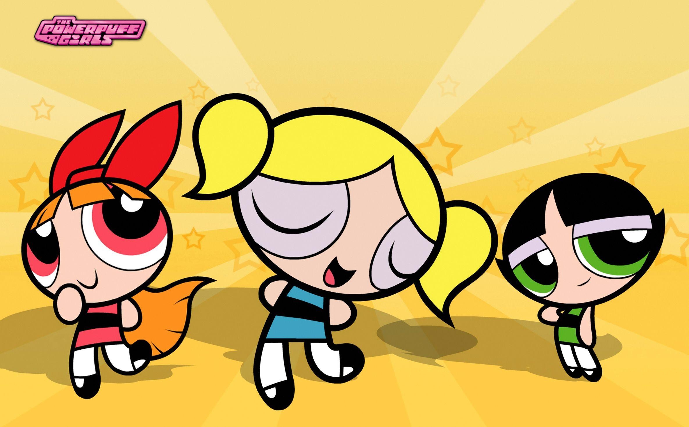 Bubbles, Blossom, Buttercup, The Powerpuff Girls logo, HD Desktop wallpaper
