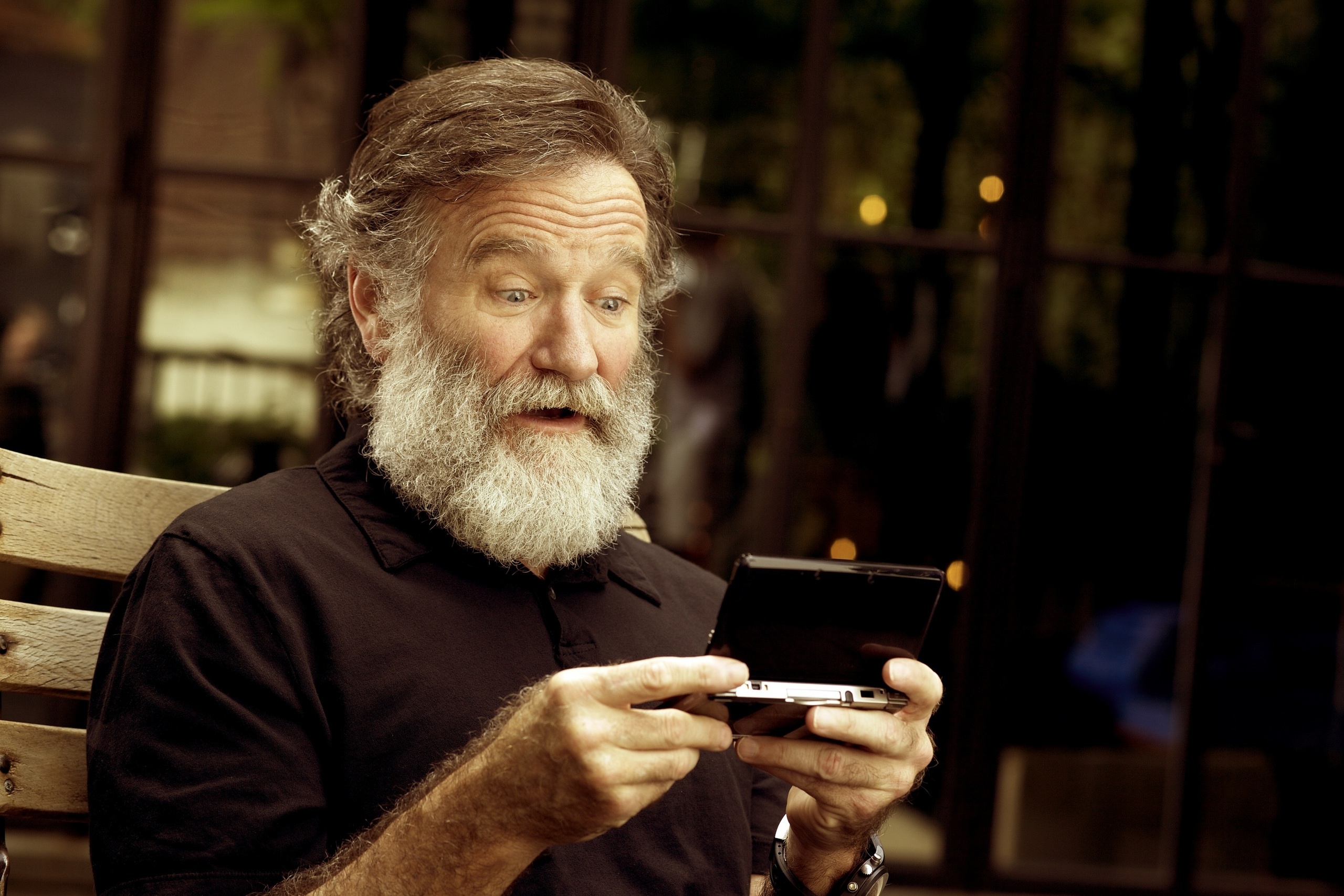 High-quality wallpaper, Robin Williams portrait, HD background image, Comedy legend, 2560x1710 HD Desktop