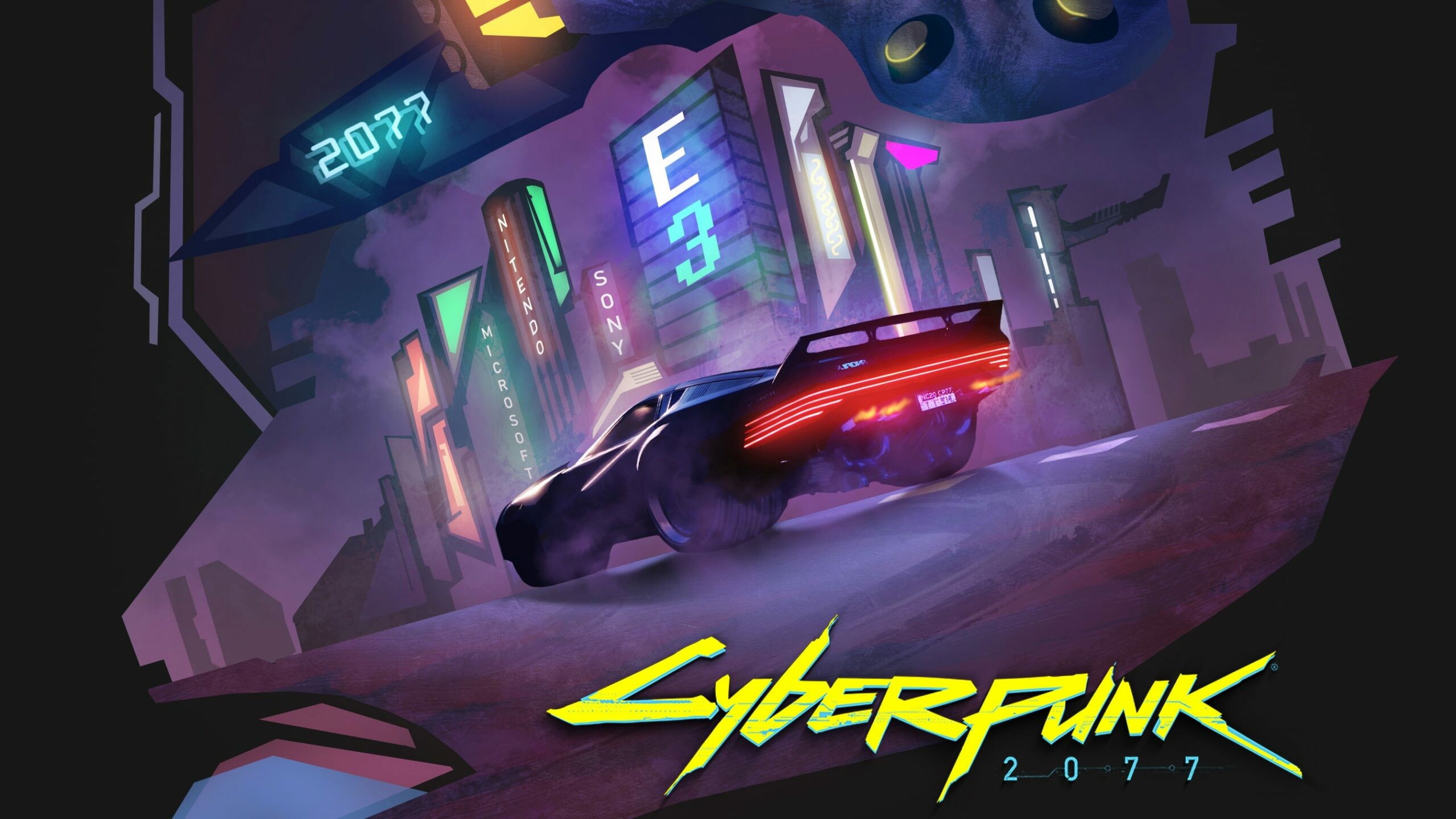 Cyberpunk 2077, Cityscapes, Neon art, Visual masterpiece, 2560x1440 HD Desktop