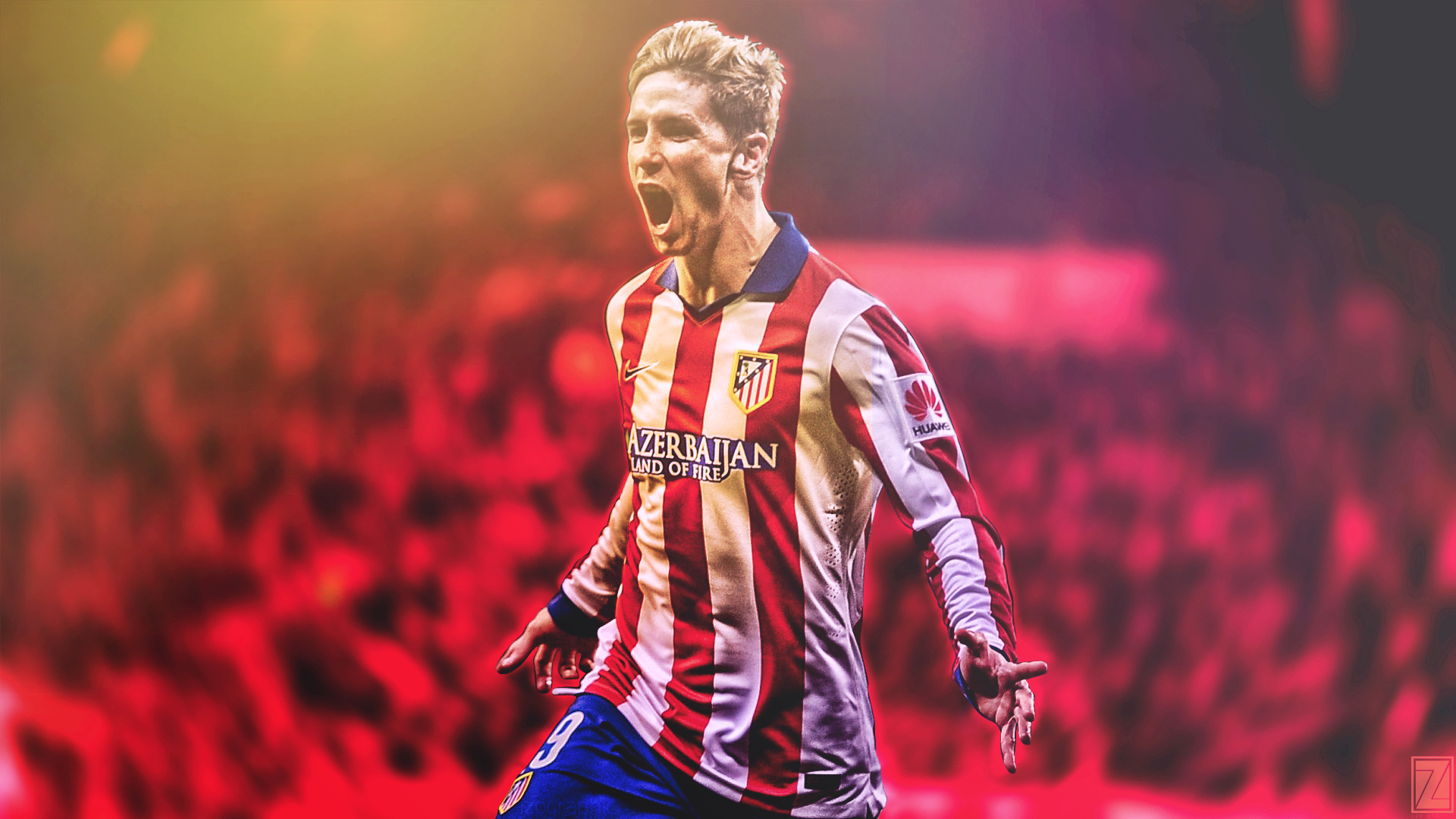 Fernando Torres, Atletico Madrid tribute, Izographic effect, Mobile background, 1920x1080 Full HD Desktop