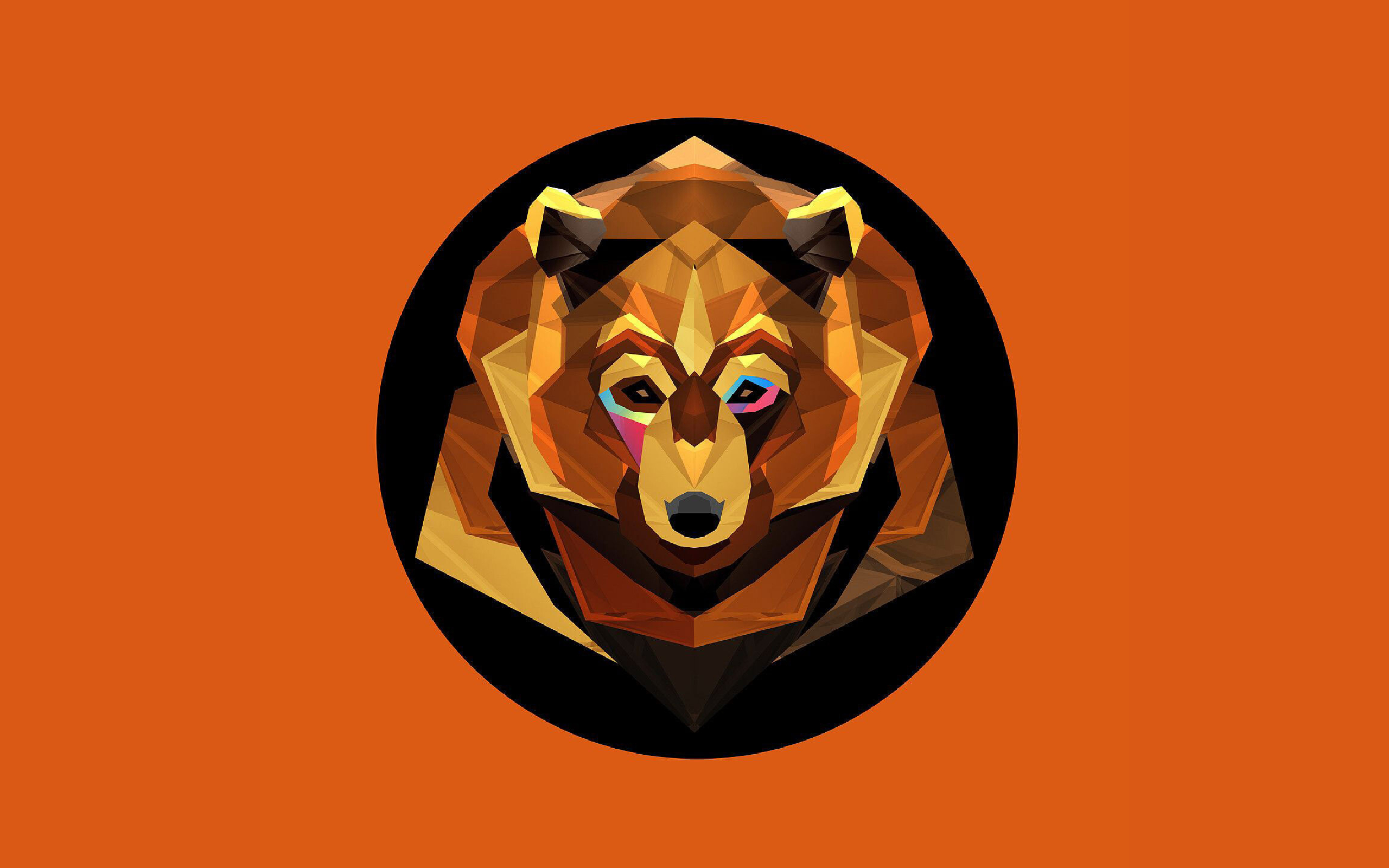 Polygon bear, Vector wallpapers, Geometric design, Abstract art, 2560x1600 HD Desktop