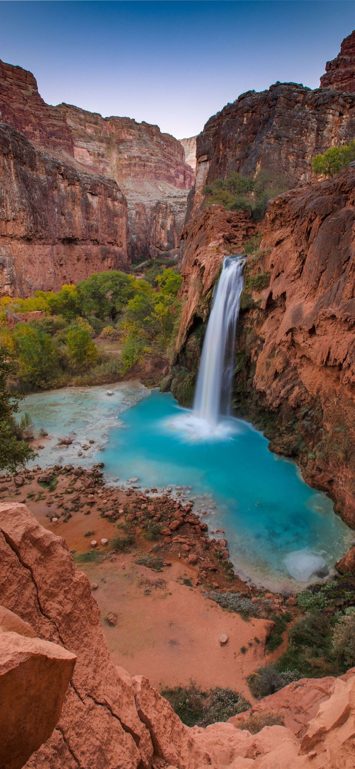 Waterfall time-lapse, Daytime photography, iPhone 12 wallpapers, Free download, 1170x2540 HD Phone