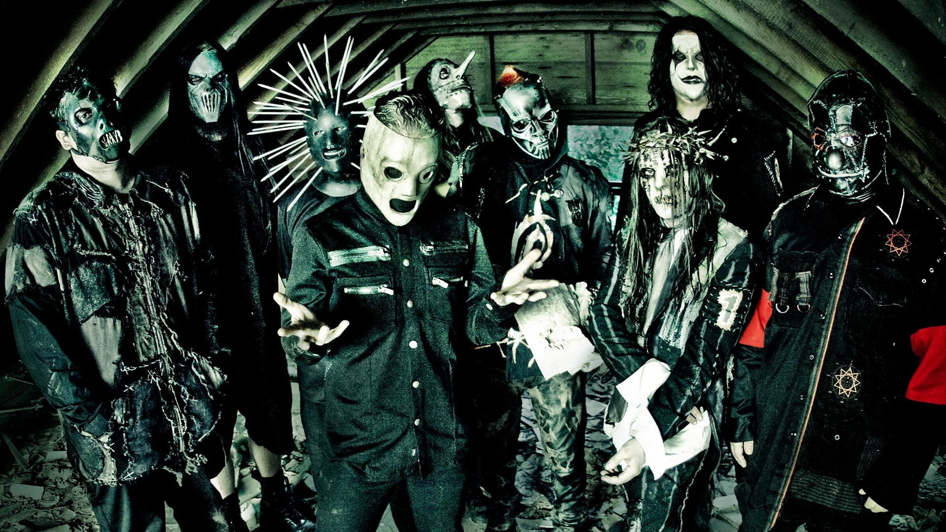 Slipknot, Corey Taylor, Joey Jordison, All Hope Is Gone era, Full HD Desktop wallpaper