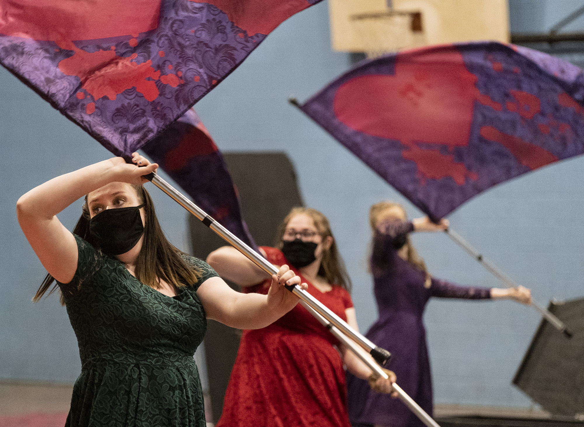 Color Guard, Flag spinning, First year Pine Tree Winter Guard, World contest, 2000x1470 HD Desktop