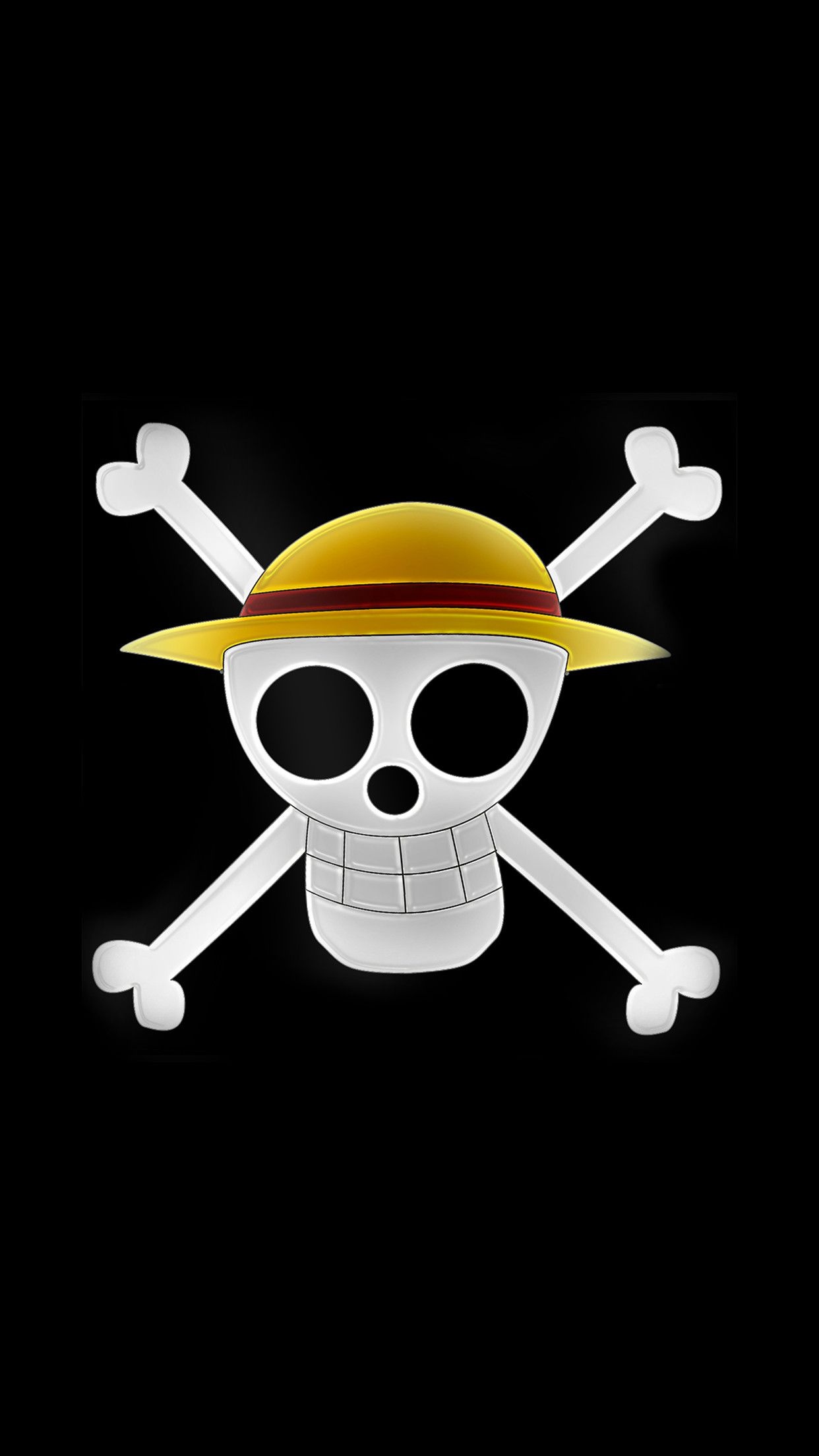 Straw Hat Pirates jolly roger, Luffy straw hat, skull and crossbones, HD Phone wallpaper