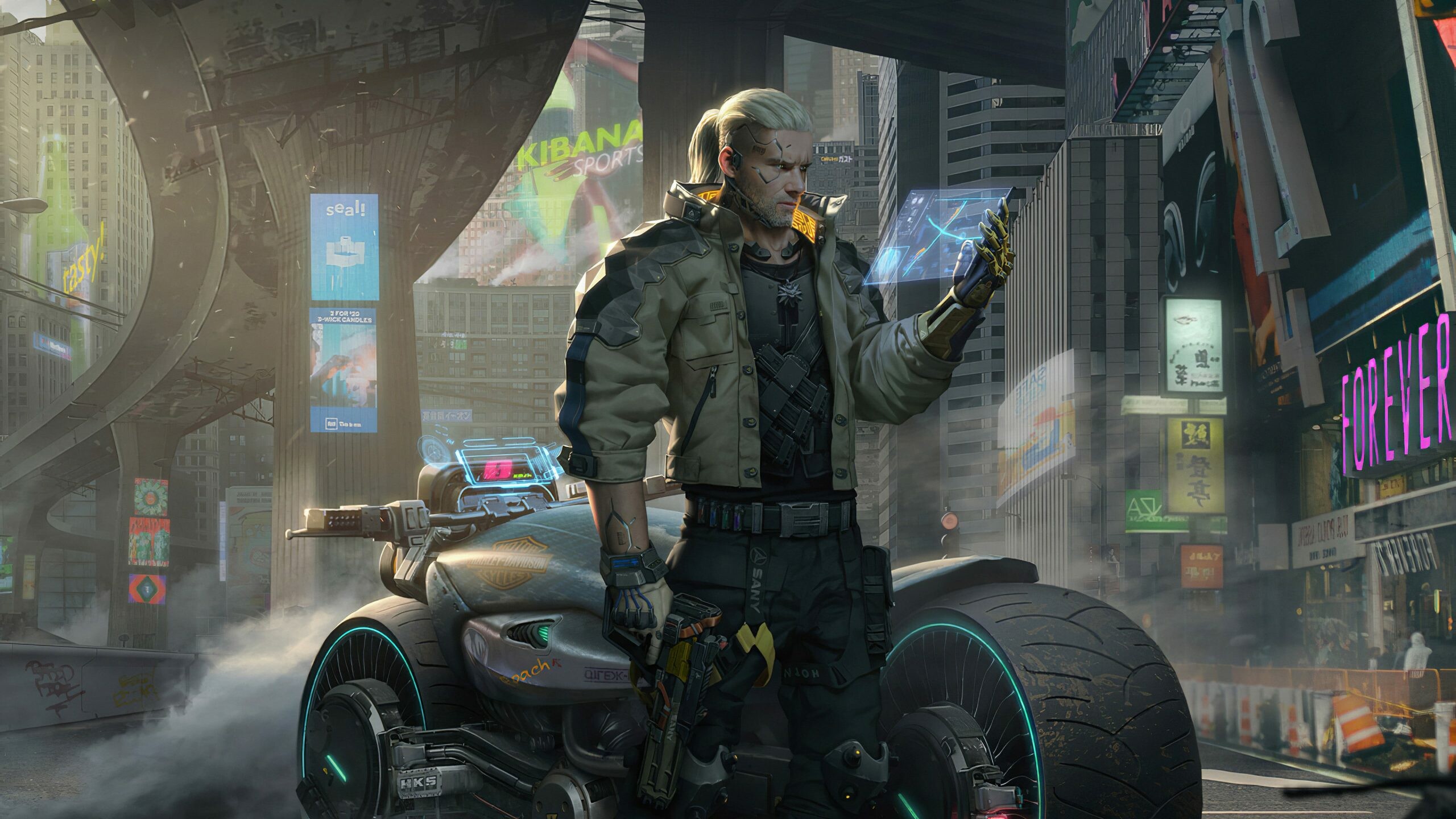 Geralt, Cyberpunk 2077 Wallpaper, 2560x1440 HD Desktop