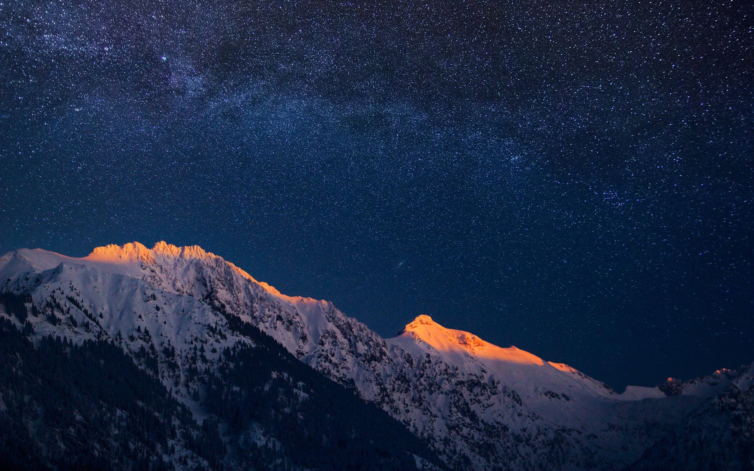 Bavarian Alps, Mountain Night Wallpaper, 2560x1600 HD Desktop