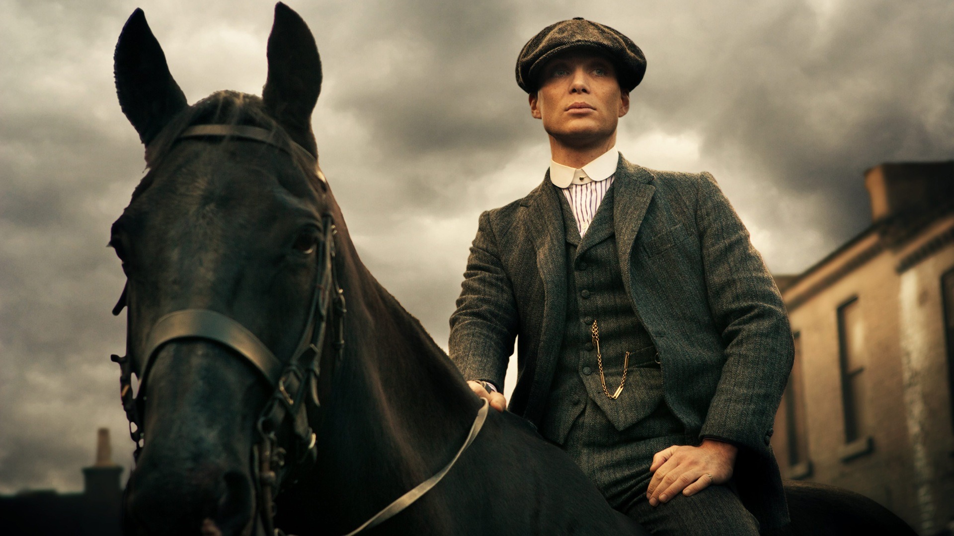 Thomas Shelby, Dramatic overcast sky, Old industrial street, Small Heath, Birmingham, Full HD Desktop wallpaper