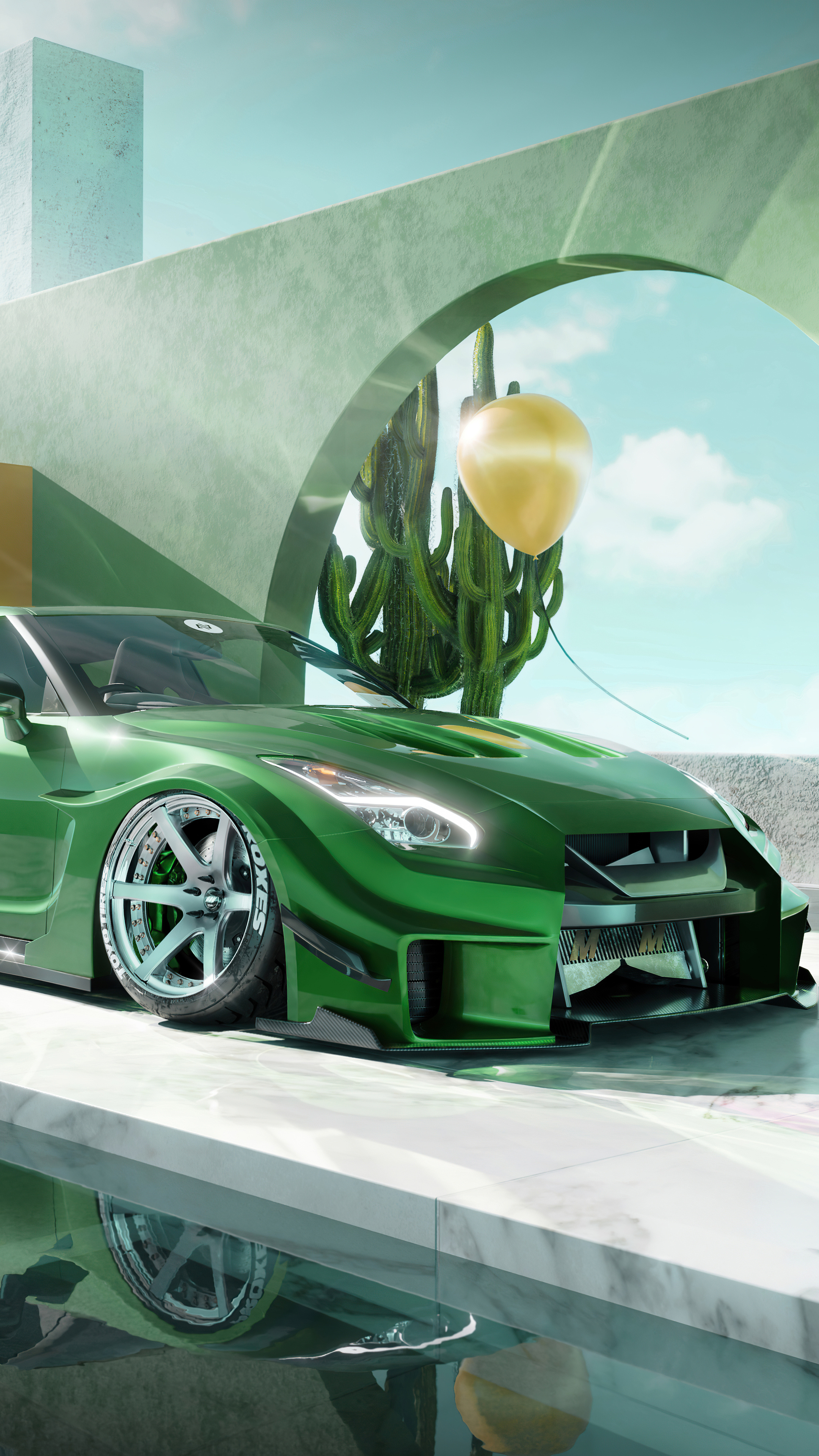 Liberty Walk Car, Nissan GTR, Shooting Brake, 2160x3840 4K Phone