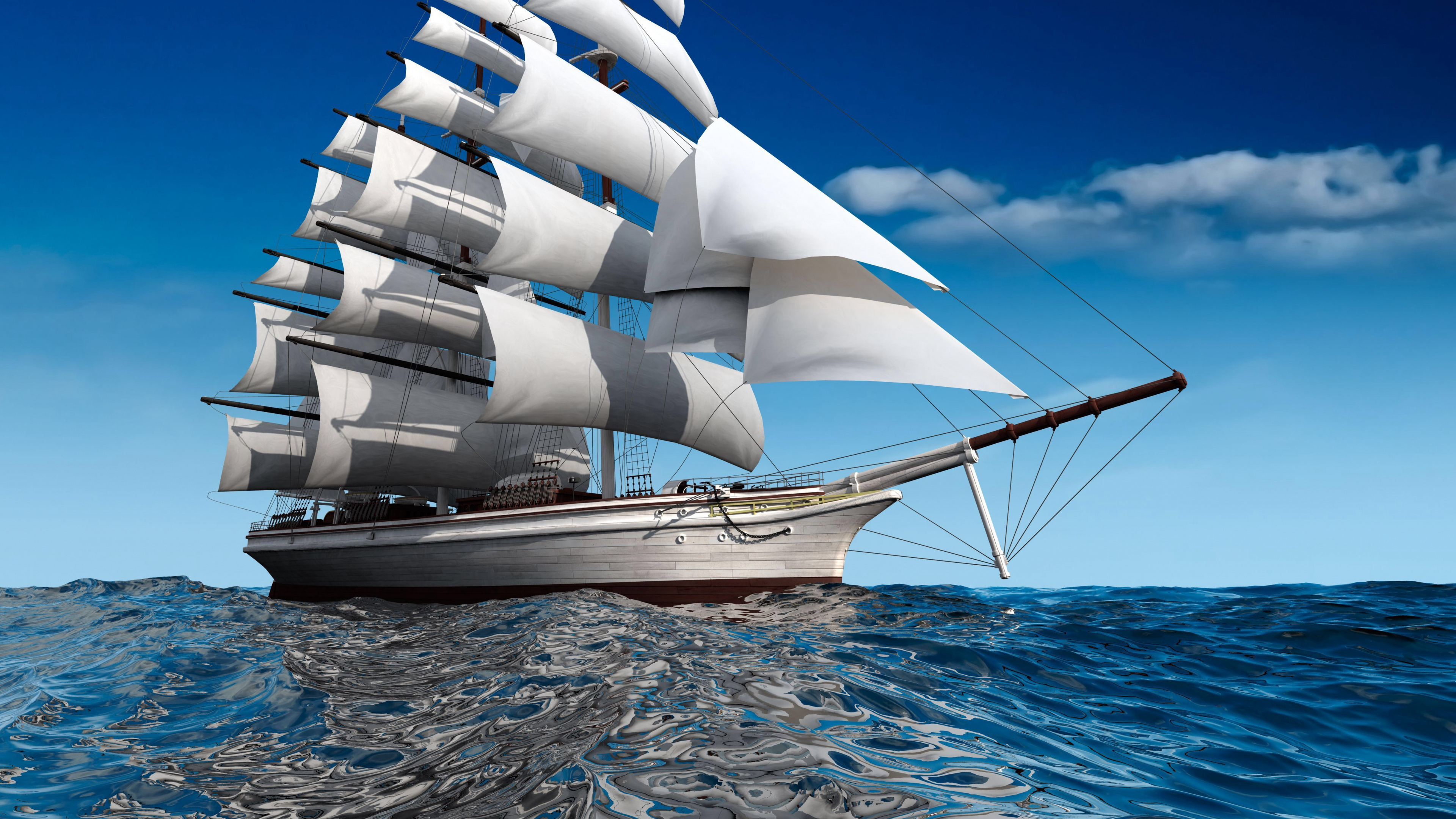 Tall ship grandeur, Ultra HD wallpapers, Sailing beauty, Vessel magnificence, 3840x2160 4K Desktop