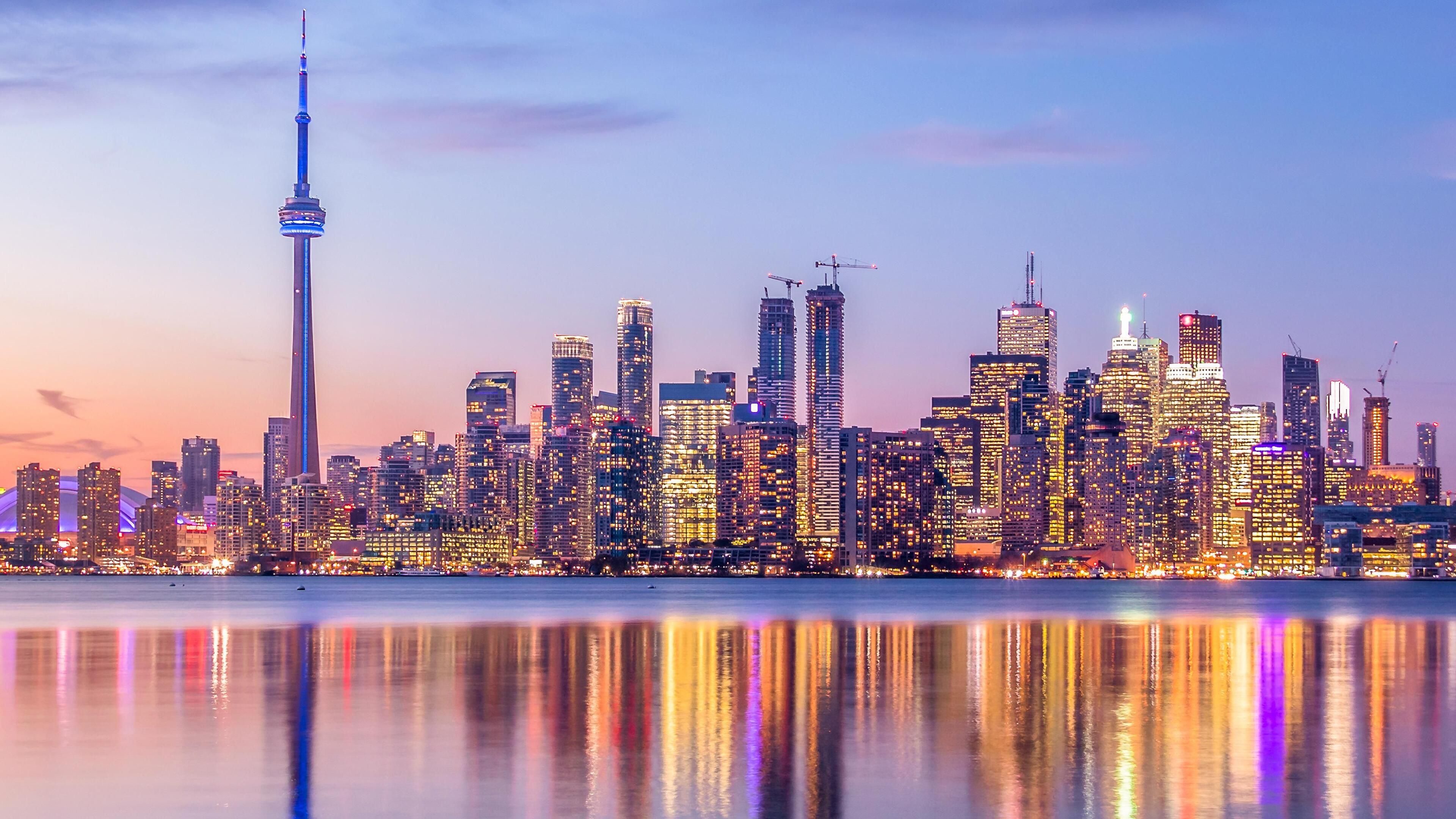 City lights, Toronto Skyline Wallpaper, 3840x2160 4K Desktop
