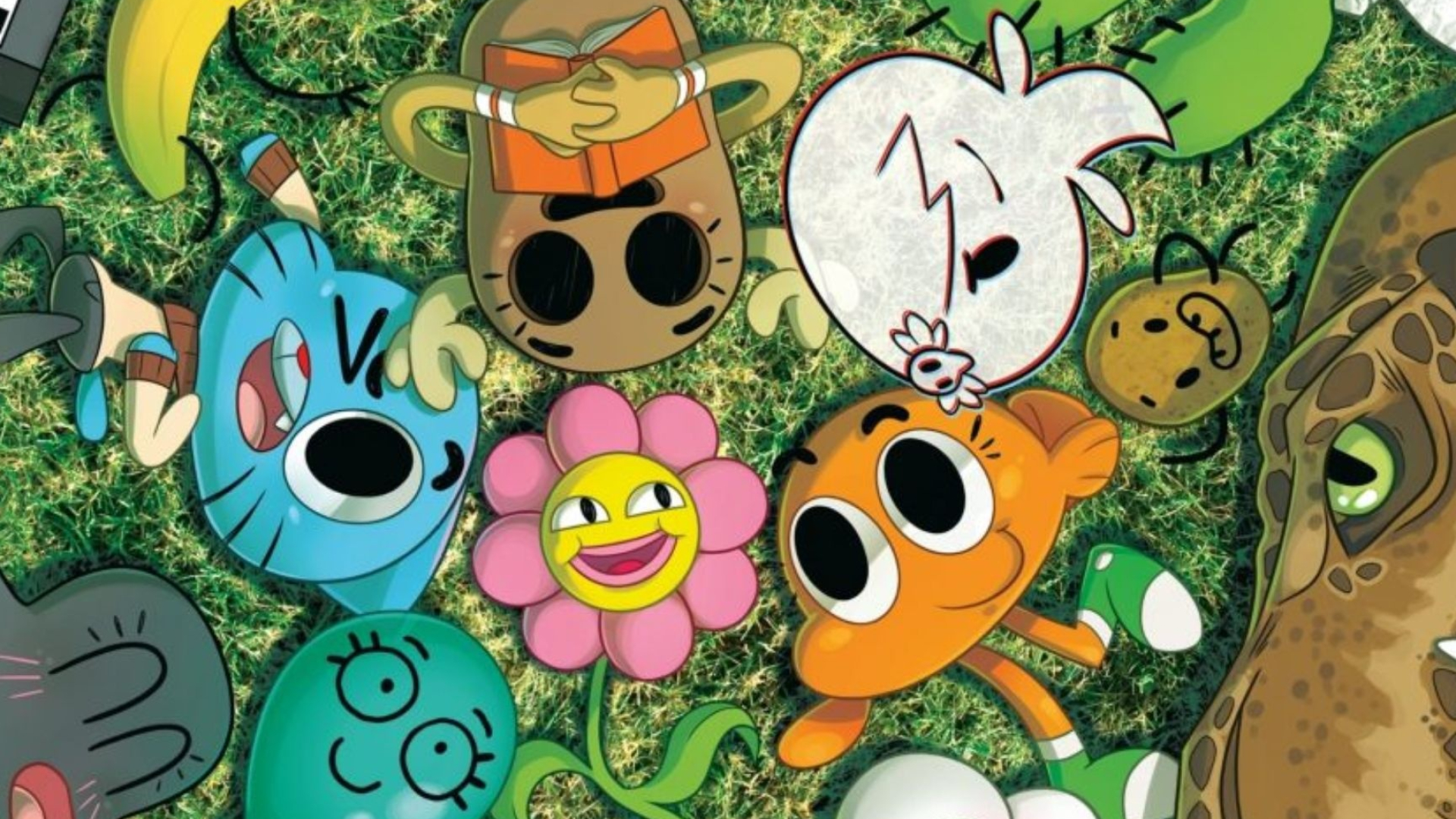 Gumball Watterson, Darwin Watterson, Penny Fitzgerald, Leslie, Tina Rex, Full HD Desktop wallpaper