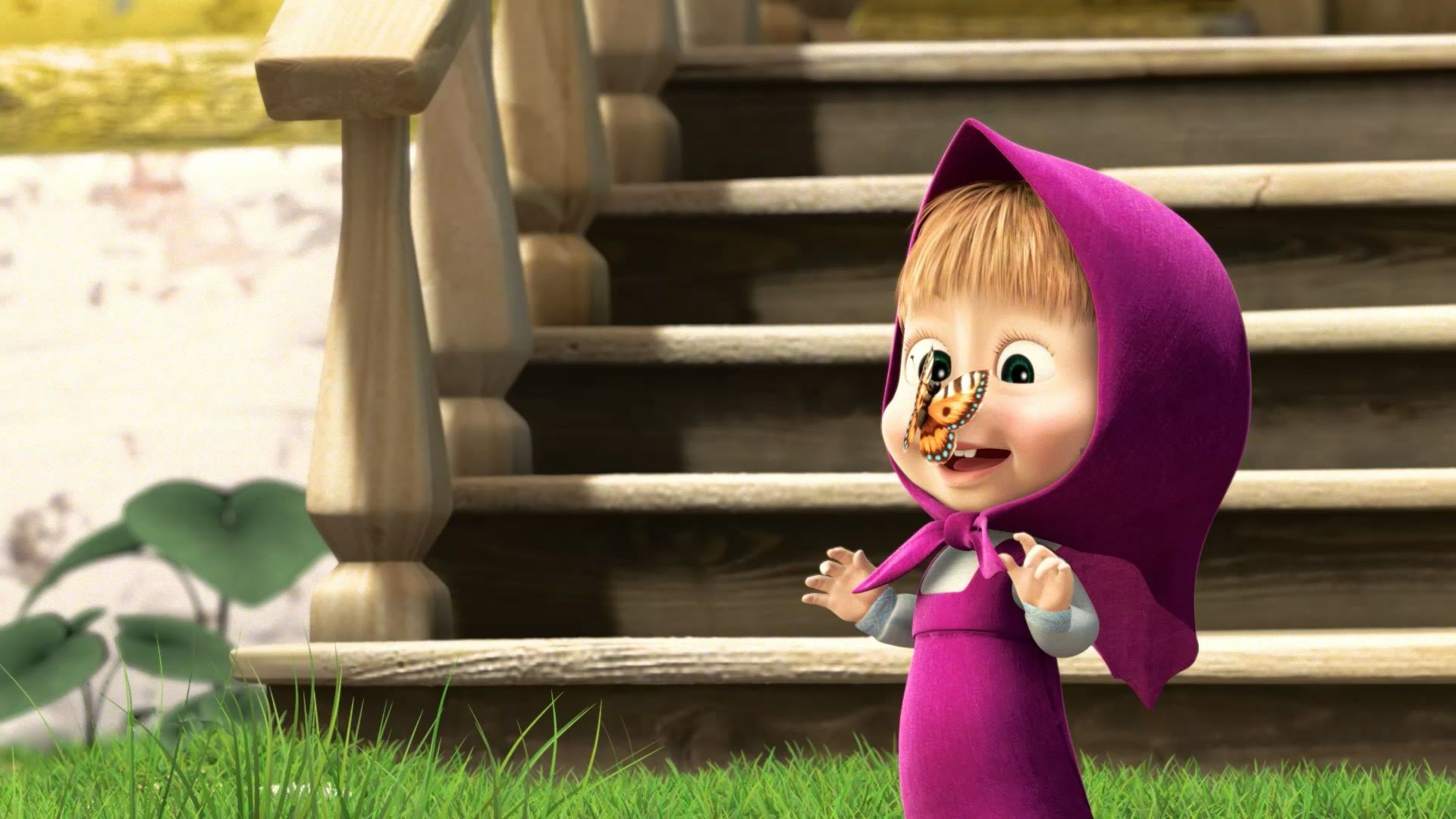 Masha and the Bear, Animated series, Funny adventures, Russian cartoon, 1920x1080 Full HD Desktop