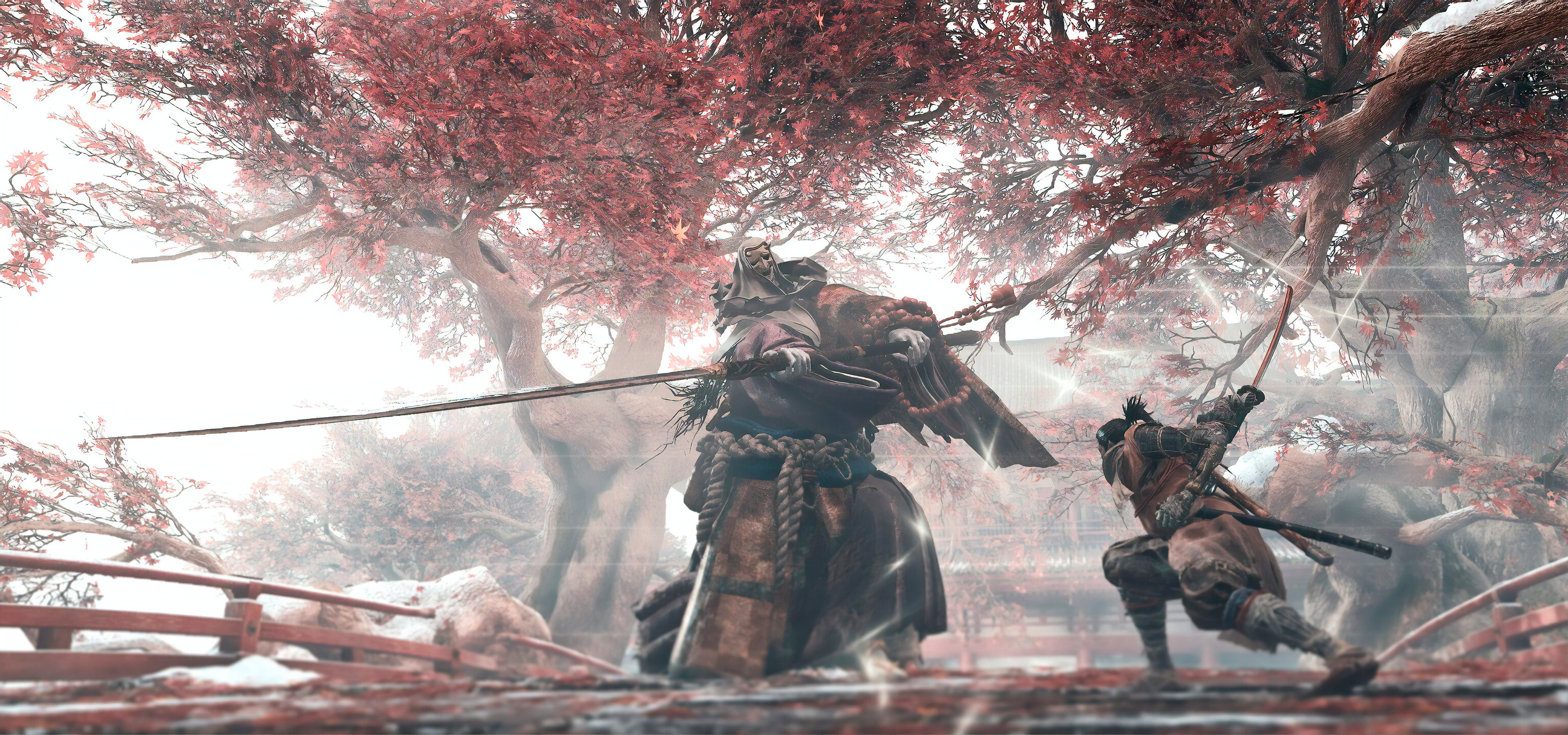 True Corrupted Monk, Sekiro, Fountainhead Palace, Dual Screen Desktop wallpaper