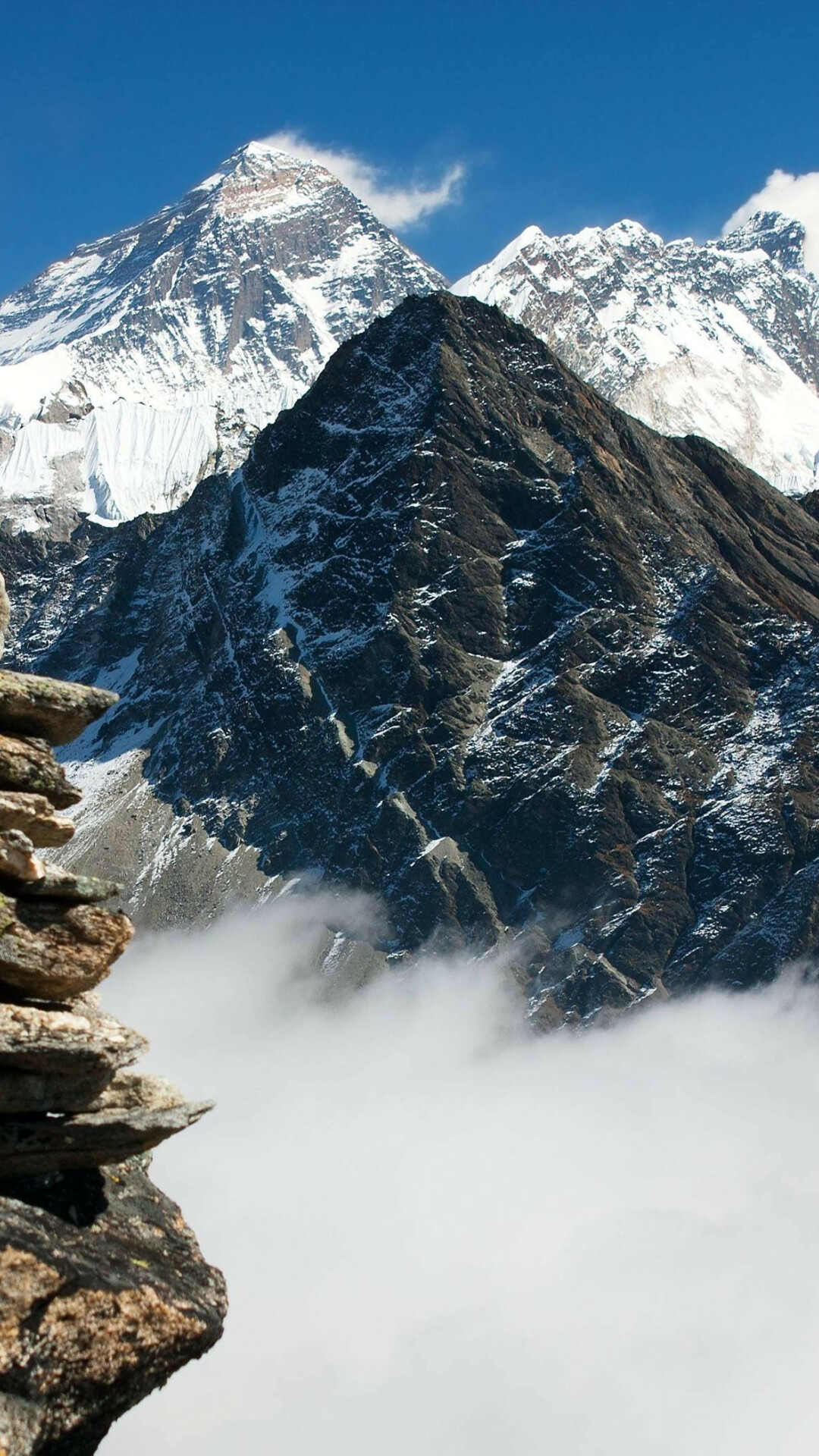 Mount Everest, Majestic peak, Himalayan range, Travels, 1080x1920 Full HD Phone