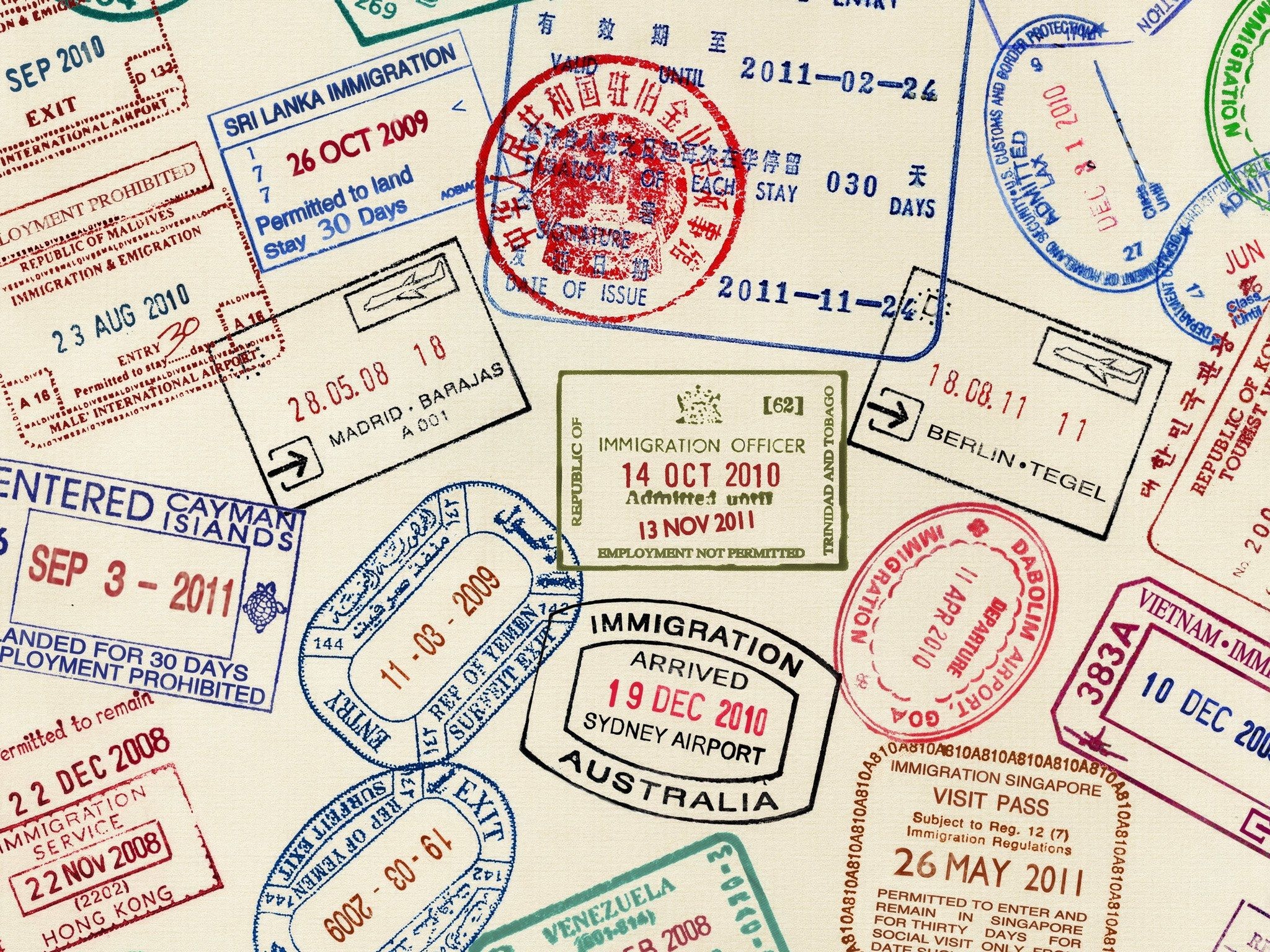 Passport stamps, Top free, Passport backgrounds, Top free, 2050x1540 HD Desktop