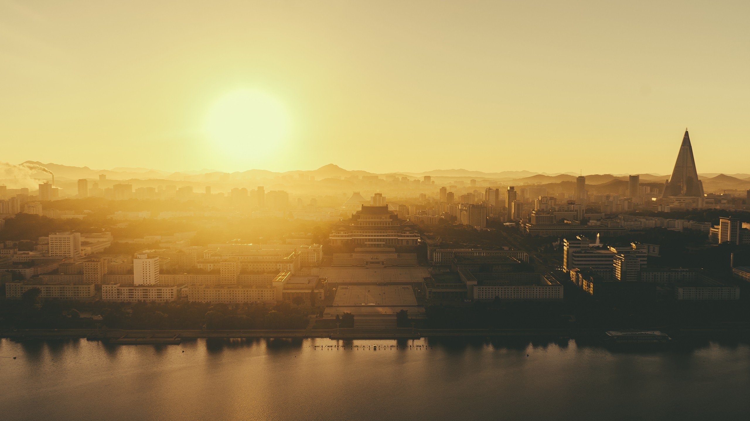 Pyongyang, Sunrise, Cityscape, North Korea, 2560x1440 HD Desktop