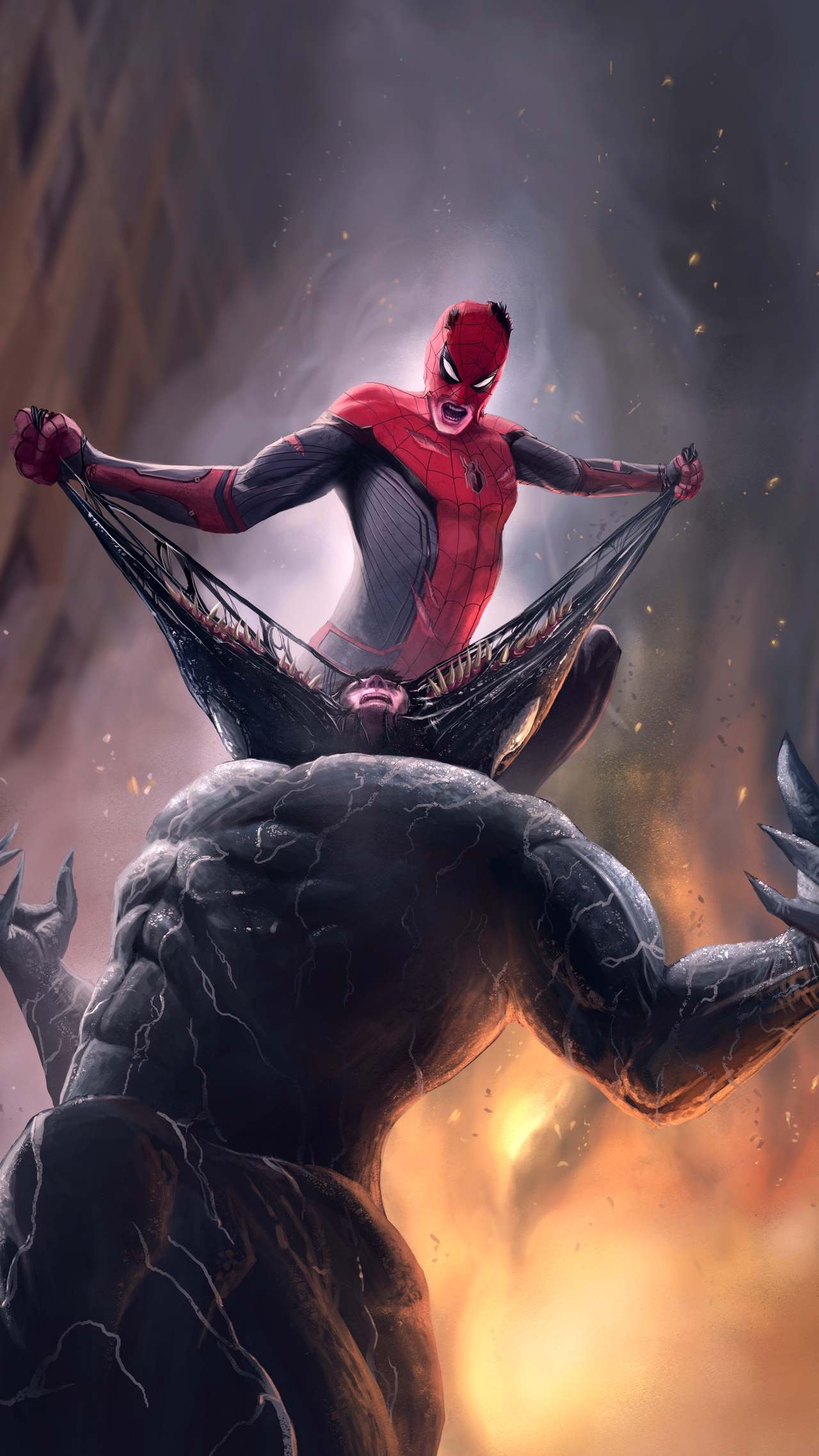 Spider-Man, Venom symbiote, Eddie Brock, HD Phone wallpaper