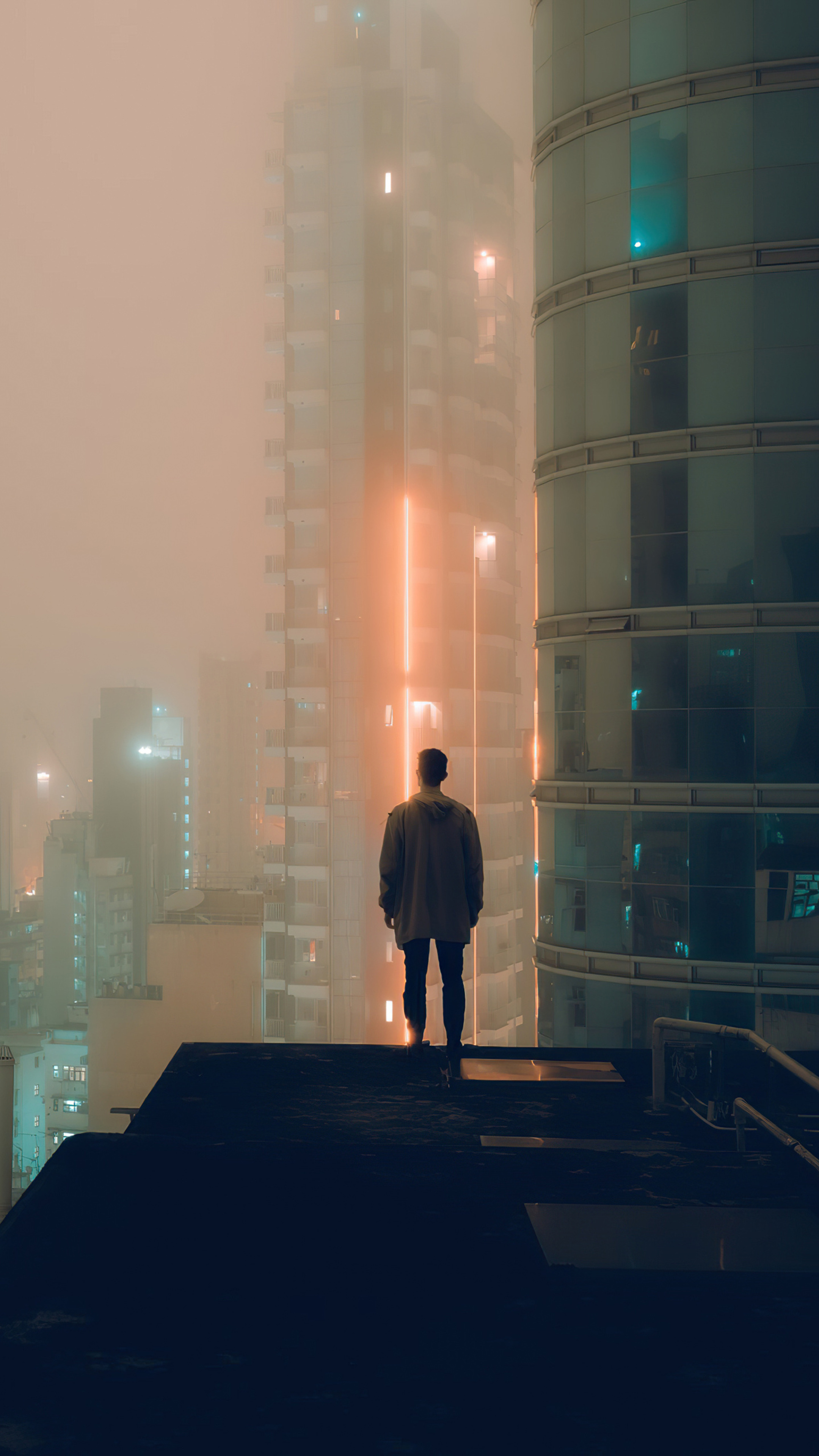 Alone at rooftop, Sony Xperia, 4K wallpapers, Serene solitude, 2160x3840 4K Phone