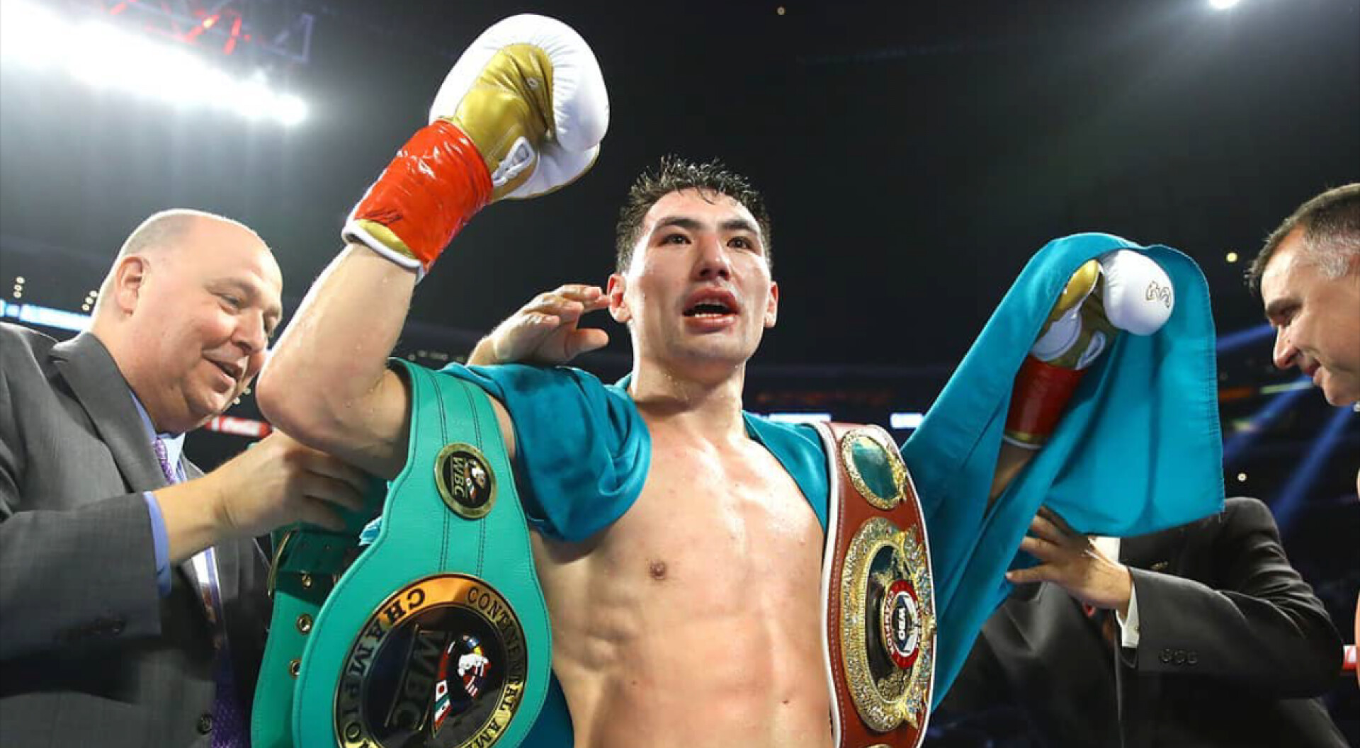 Janibek Alimkhanuly, Boxing champion's dominance, Unbeatable record, Powerful hooks, 1920x1060 HD Desktop