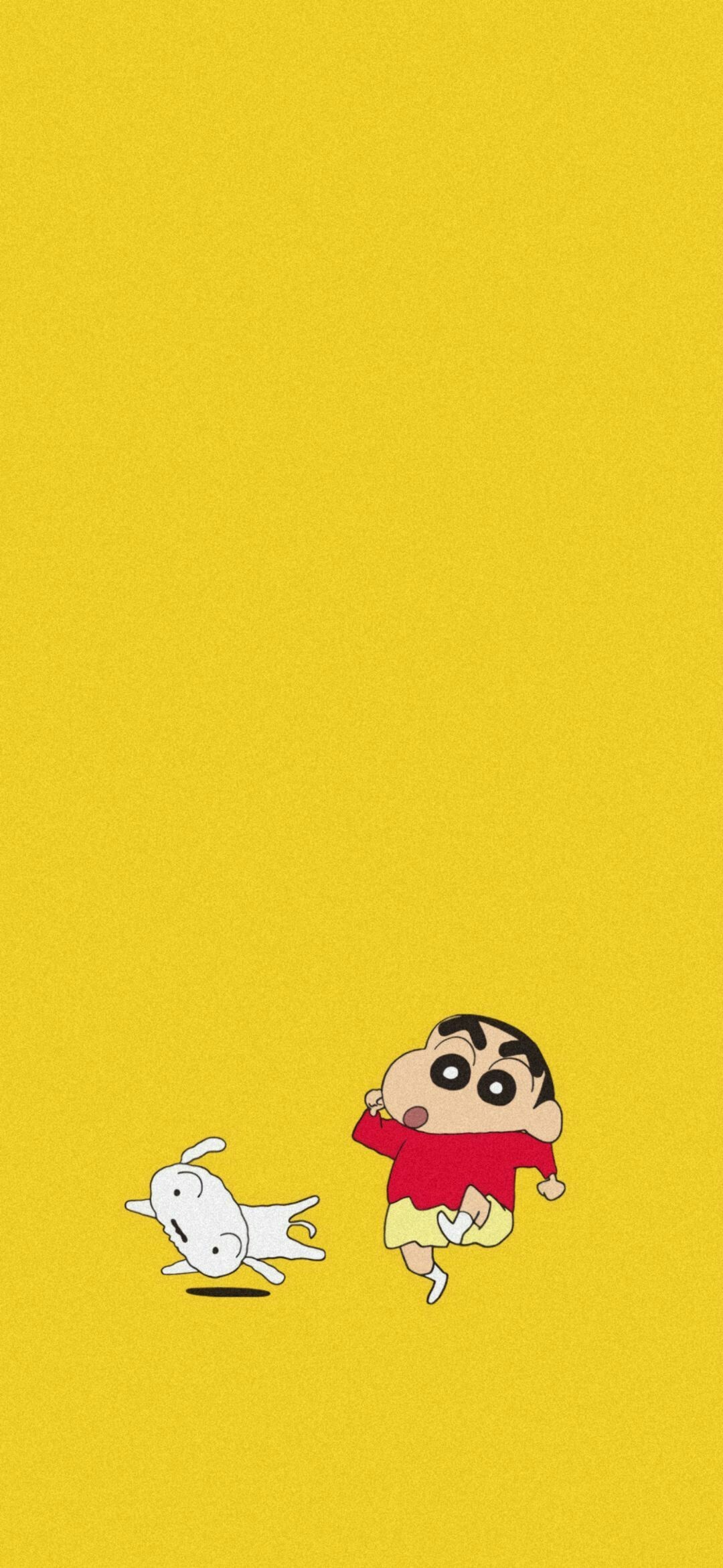 Shinnosuke Nohara, Shiro the dog, yellow textured backdrop, HD Phone wallpaper