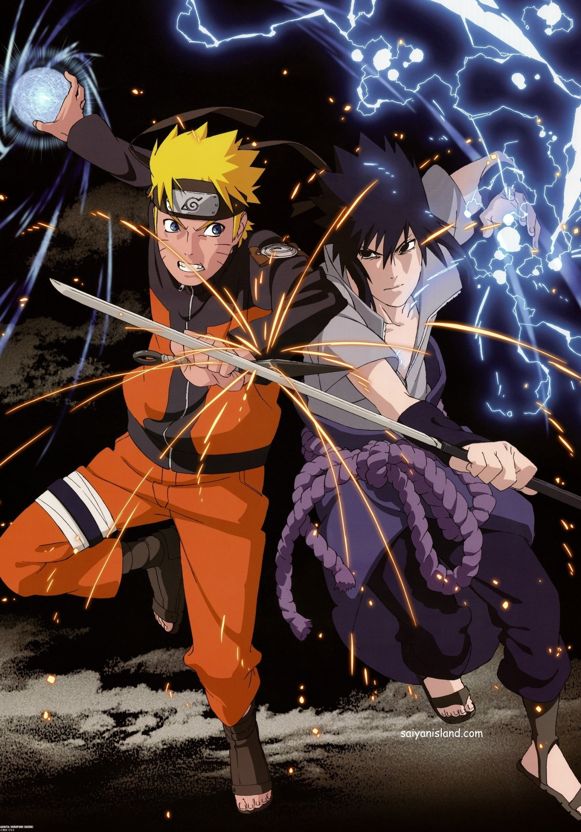 Naruto Uzumaki, Sasuke Uchiha, Rasengan, Chidori, HD Phone wallpaper