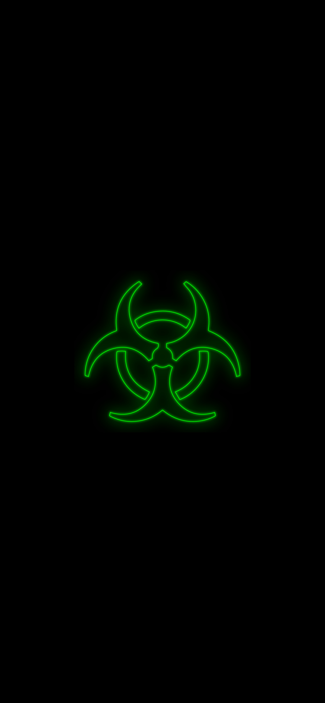 Biohazard neon, Amoled wallpaper, Dark background, High-quality phone wallpaper, 1250x2690 HD Phone