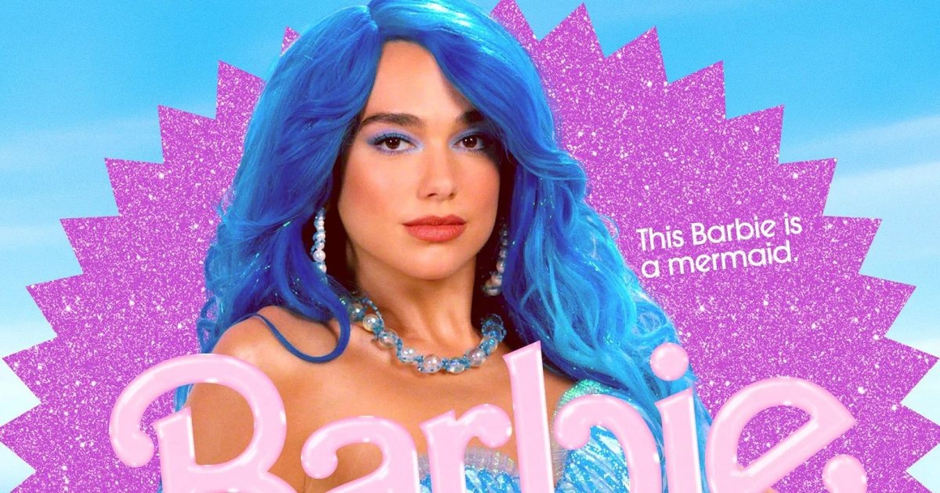 Dua Lipa, Barbie, Mermaid Barbie poster, Blue wig, This Barbie is a mermaid, 4K Desktop wallpaper
