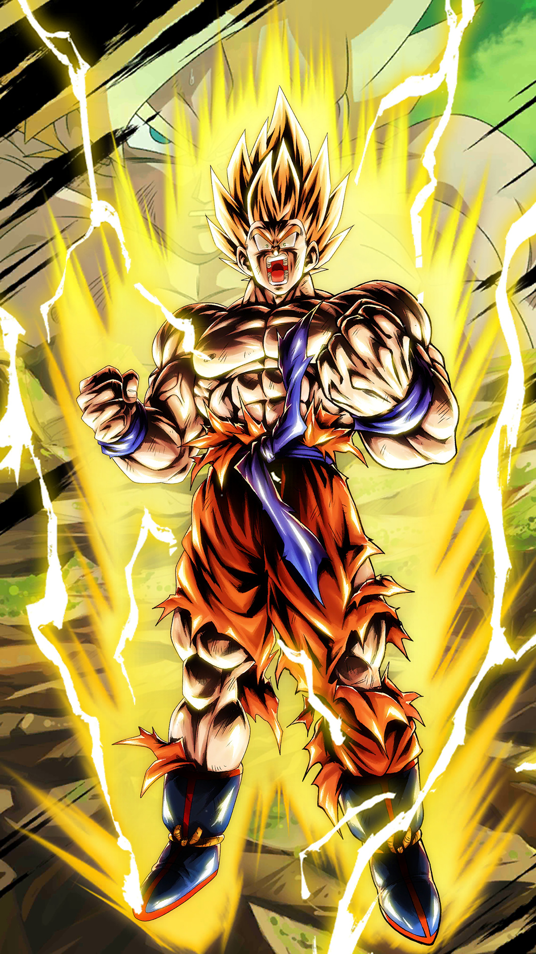 Super Saiyan Goku, Broly, Golden ki aura, Full HD Phone wallpaper