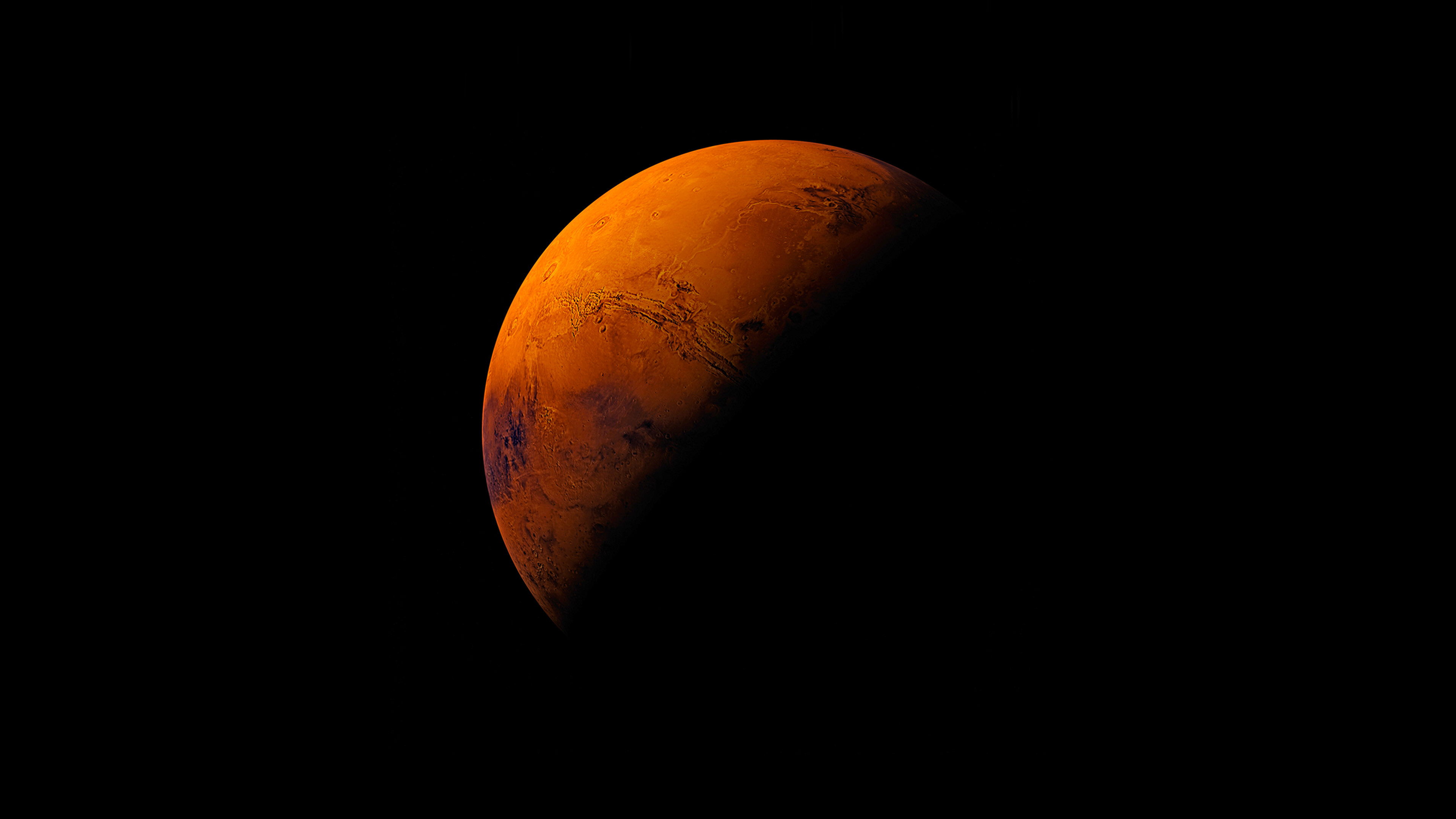 Mars planet, Apple design, Dark and space theme, 3840x2160 4K Desktop