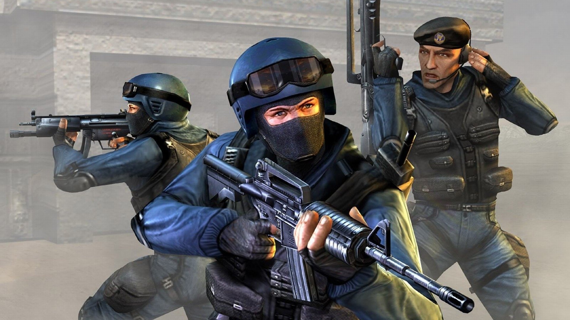 Counter-Strike: Condition Zero, GIGN Counter-Terrorist, M4A1 assault rifle, Full HD Desktop wallpaper
