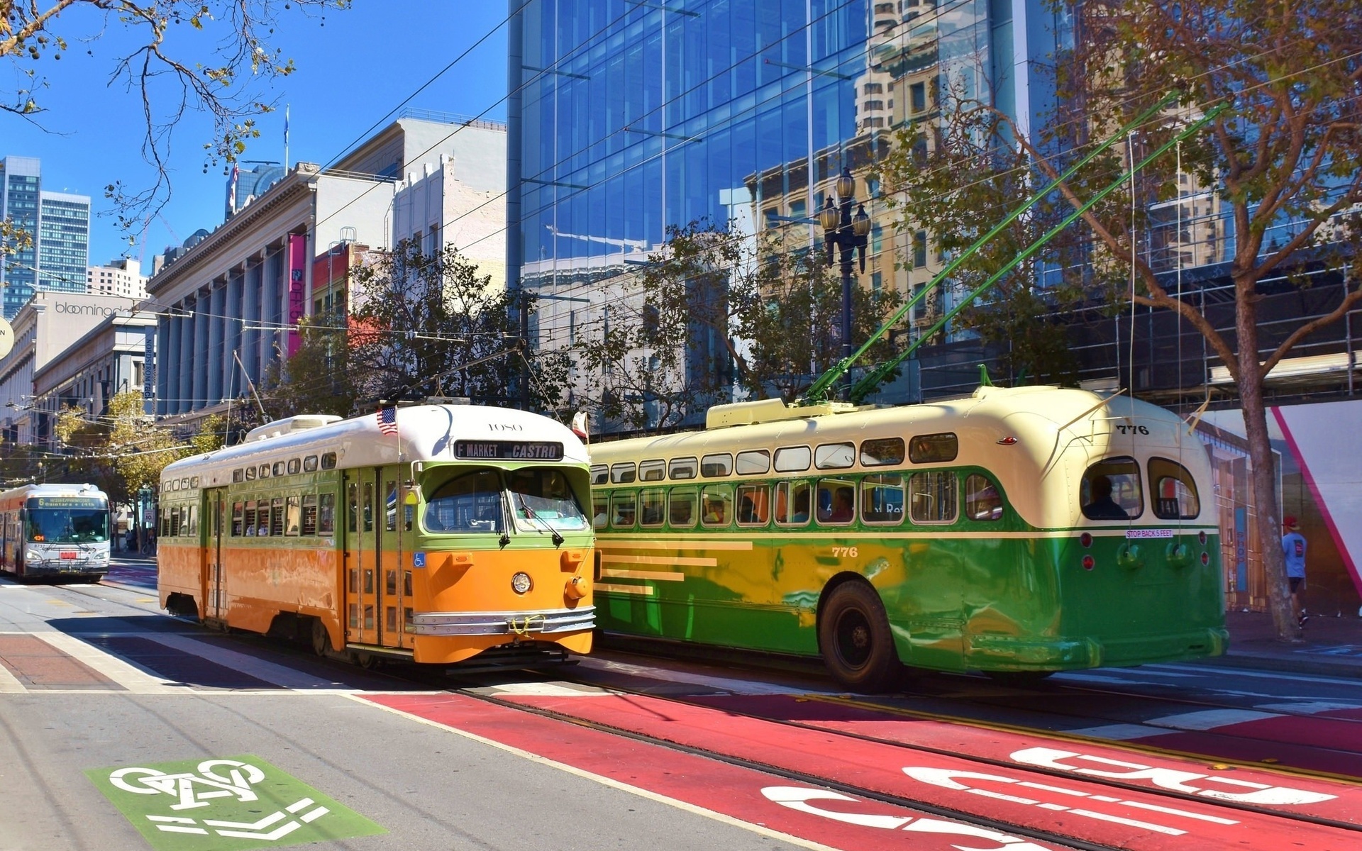 Public transport, Vintage cityscape, Traffic on streets, Urban vehicle, 1920x1200 HD Desktop