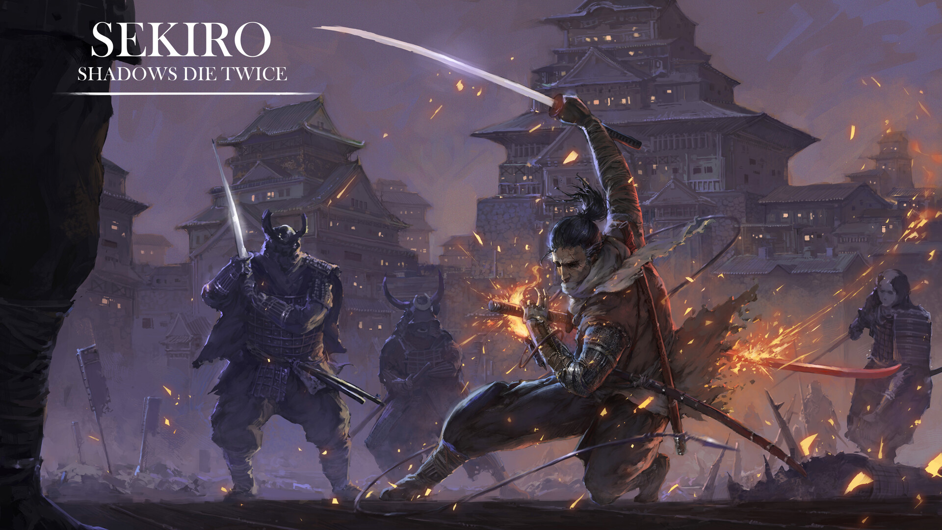 Wolf Sekiro, Ashina Castle, SEKIRO SHADOWS DIE TWICE, Full HD Desktop wallpaper