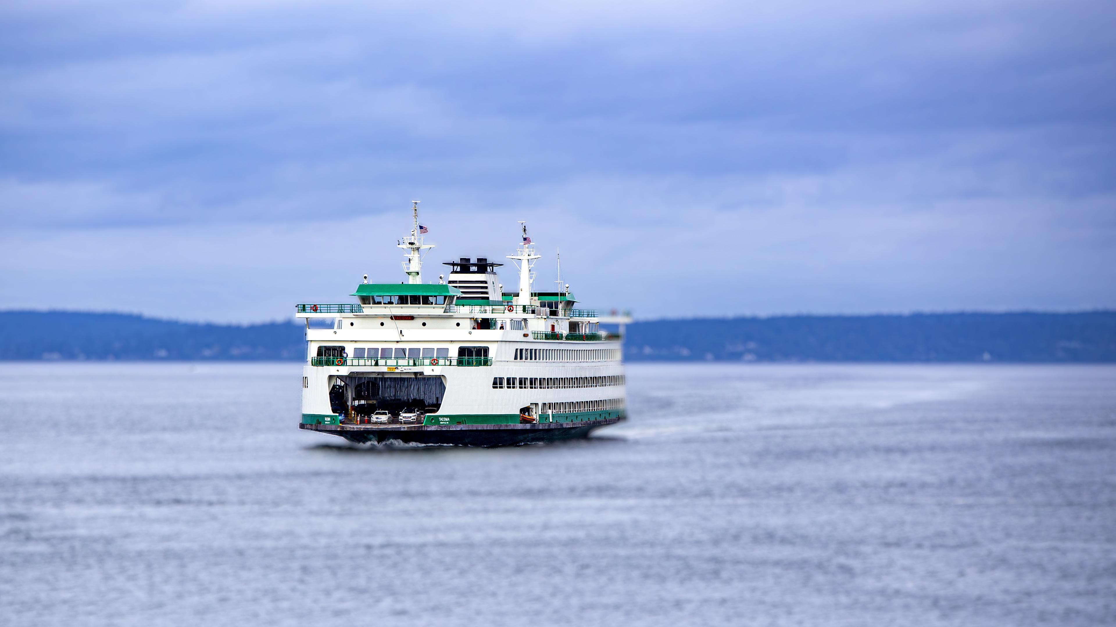 Motorcycle ferry crossing, Needles ferry, Travel adventure, Stunning views, 3840x2160 4K Desktop