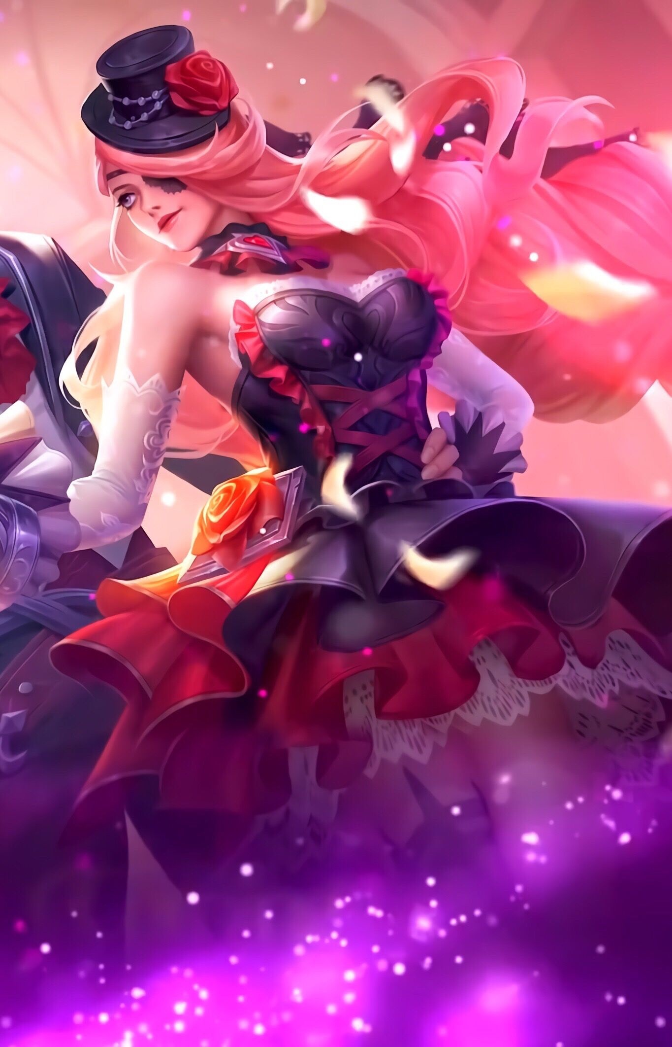 Lesley Dangerous Love, Mobile Legends Bang Bang, rose embellished top hat, HD Phone wallpaper