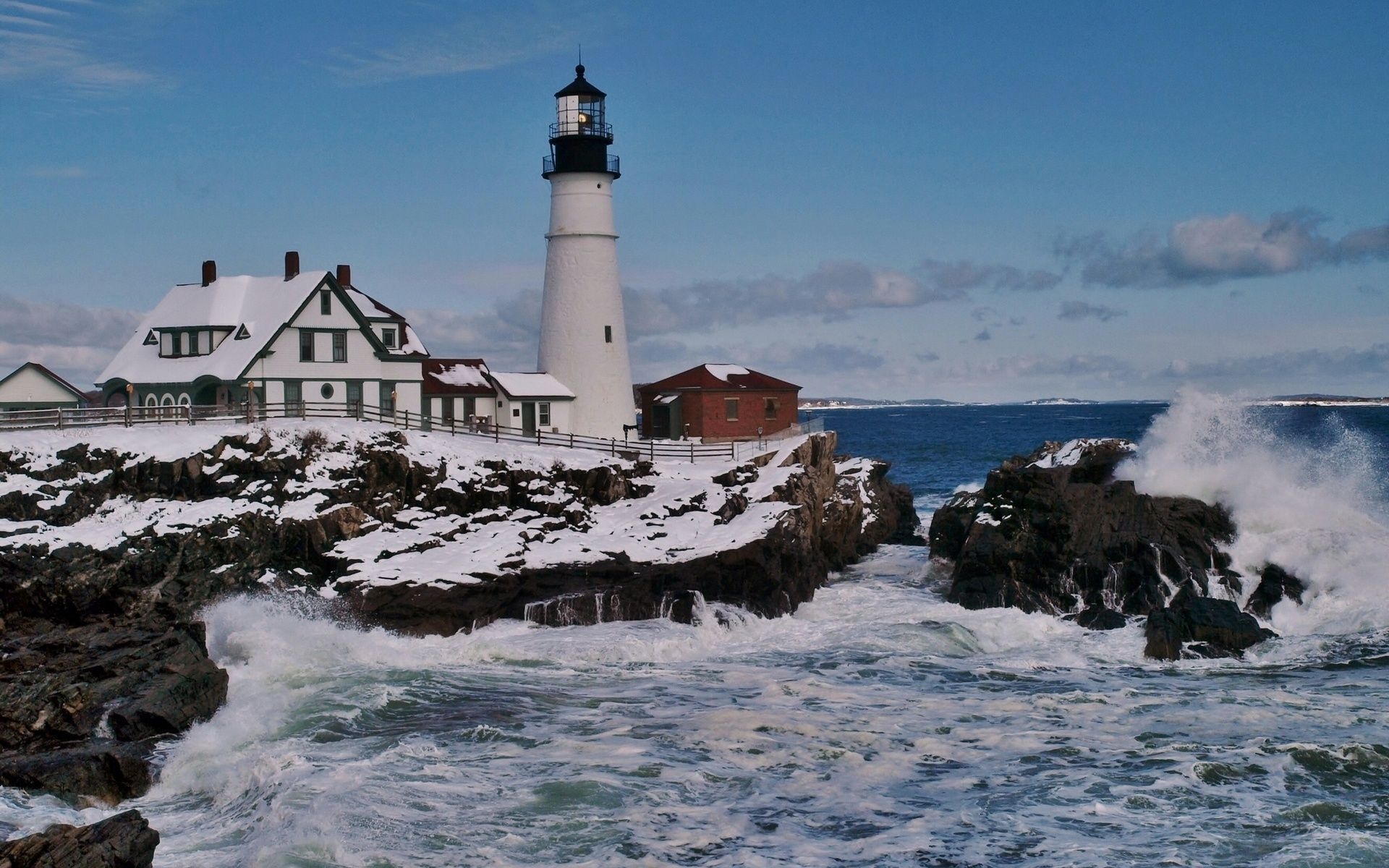 Rough seashore, Winter desktop, Wide wallpaper, Desktop backgrounds, 1920x1200 HD Desktop