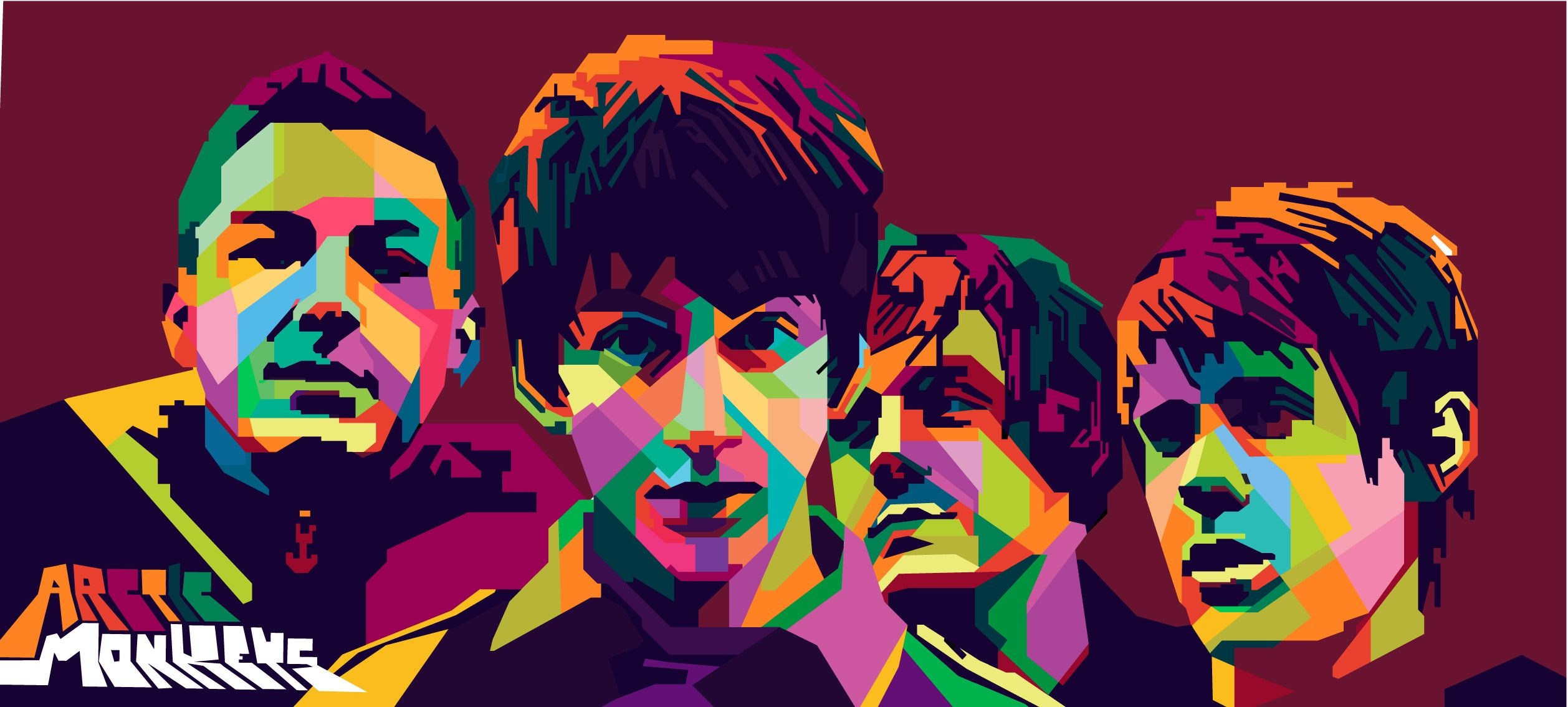 Arctic Monkeys, Band promo, Pop art, 2520x1140 Dual Screen Desktop
