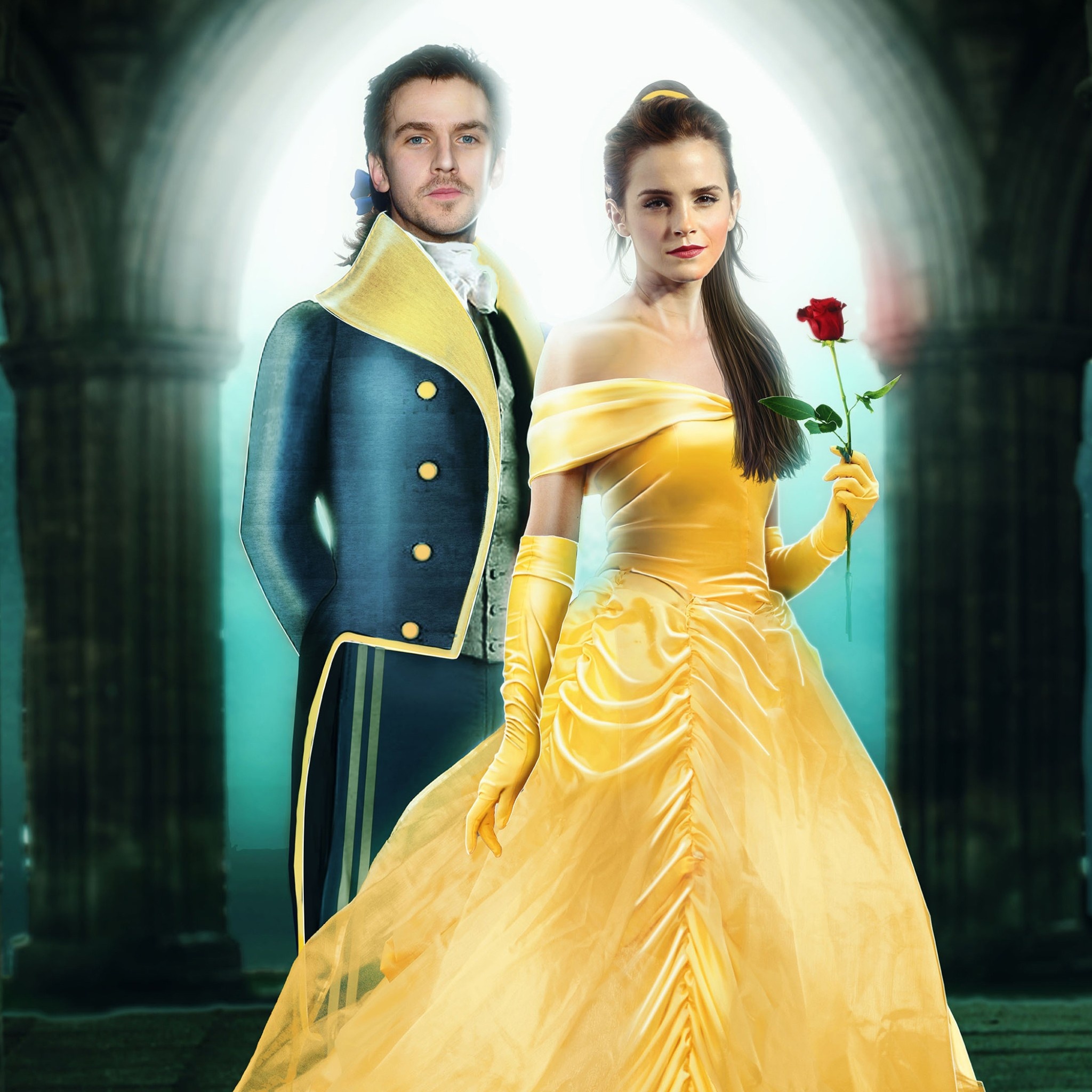 Dan Stevens, Movies star, Beauty and the Beast, Retina iPad wallpaper, 2050x2050 HD Phone
