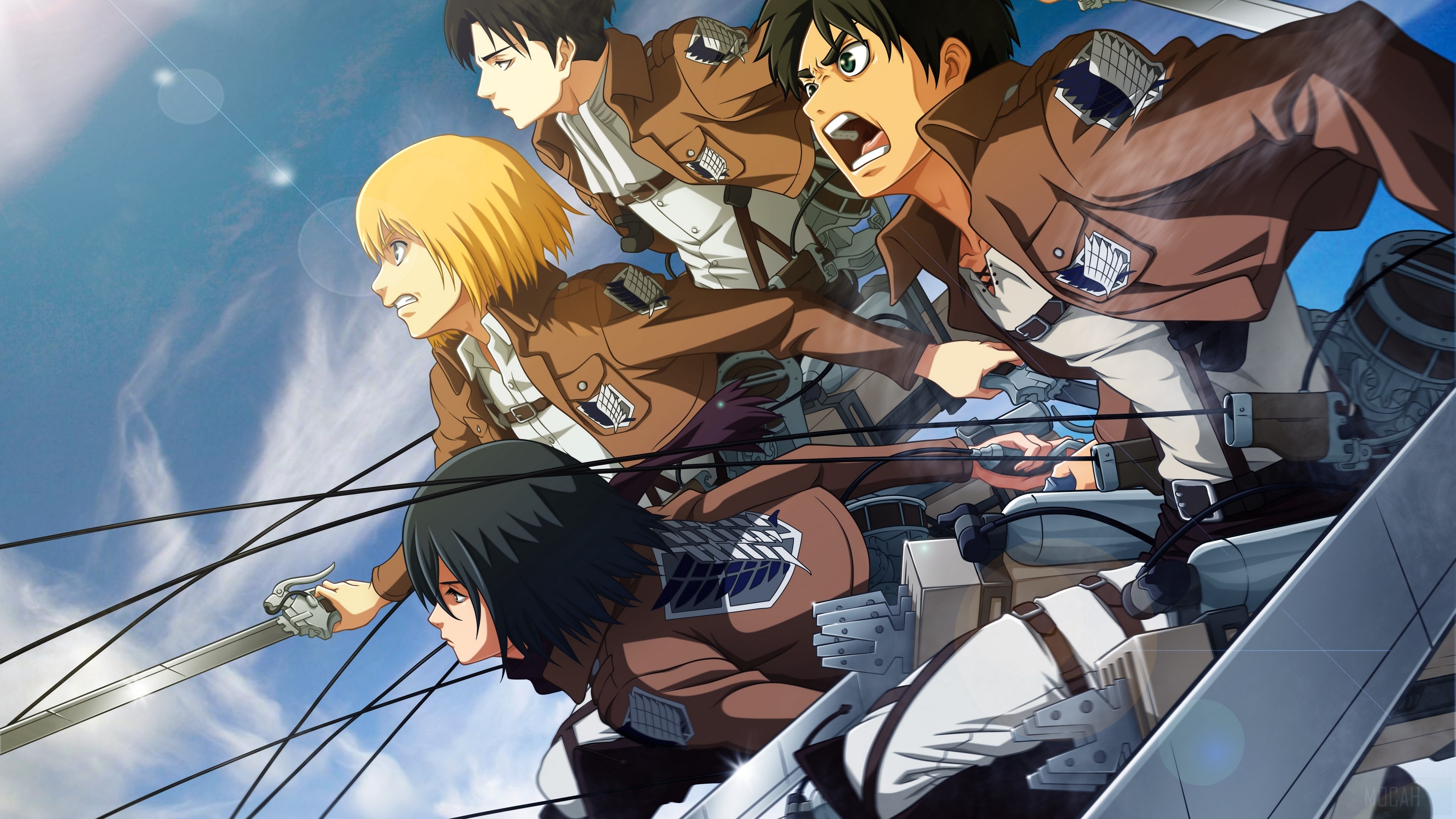Armin, Mikasa, and Eren, Levi Ackerman Wallpaper, 3840x2160 4K Desktop