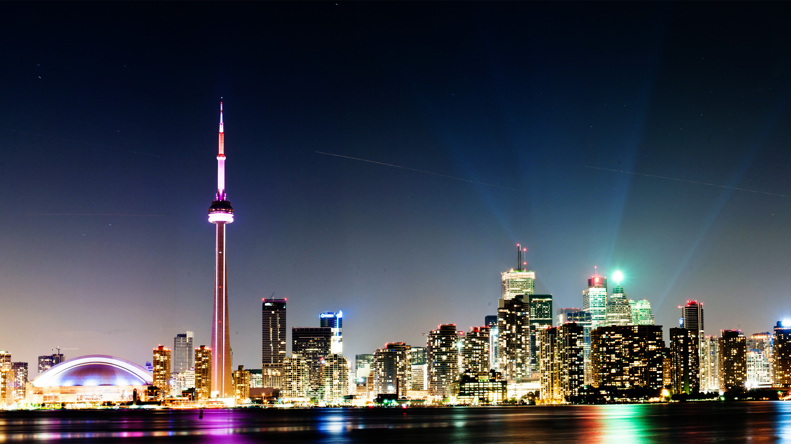 Toronto Skyline at Night, Nighttime city, Captivating views, Urban scenery, 2560x1440 HD Desktop