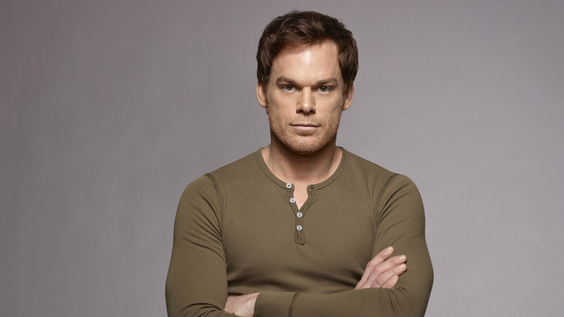 Dexter Morgan, Michael C. Hall, green waffle henley shirt, Full HD Desktop wallpaper