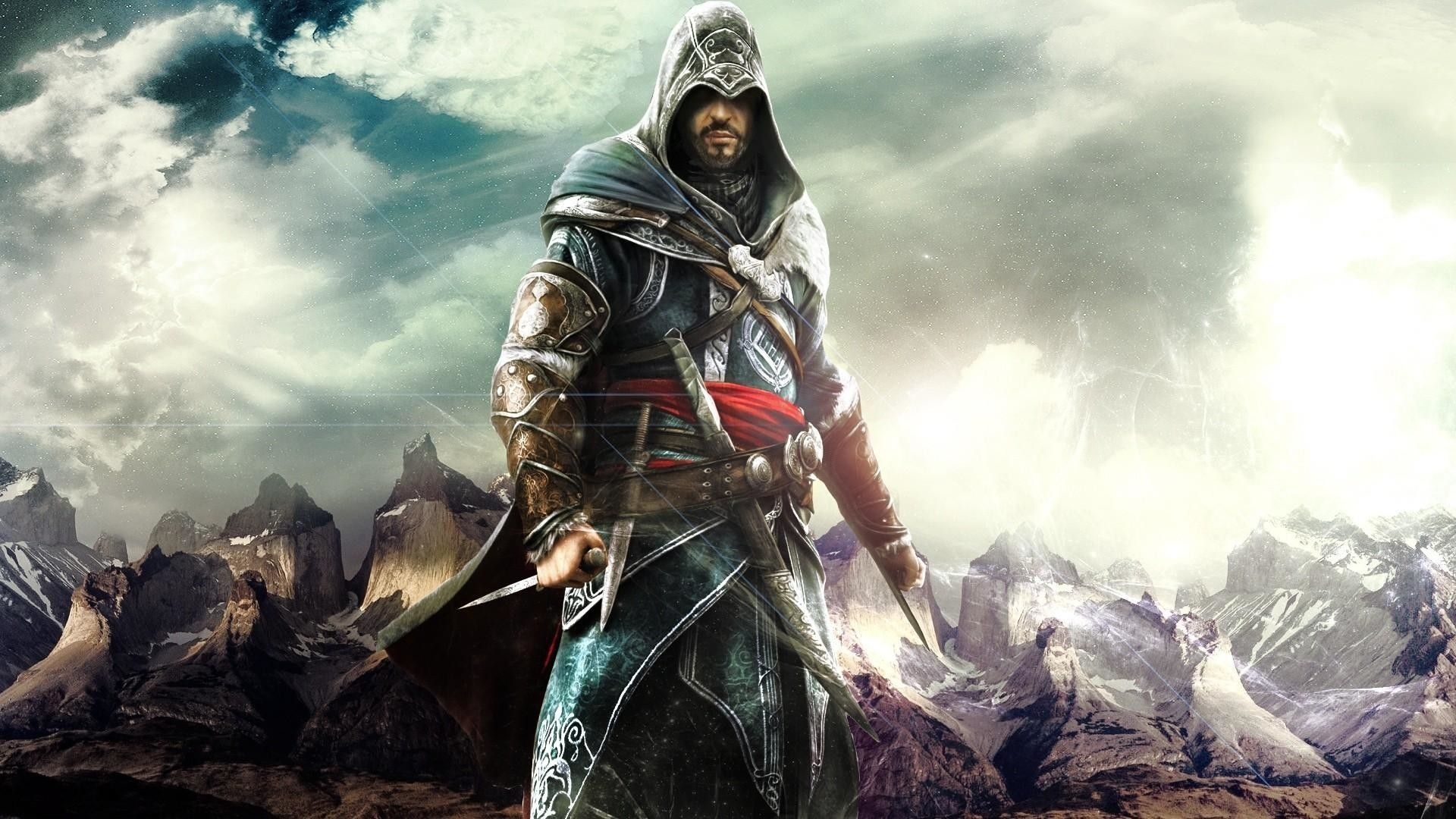 Ezio Auditore da Firenze, Assassin's Creed Revelations, Snow-capped mountain landscape, Full HD Desktop wallpaper