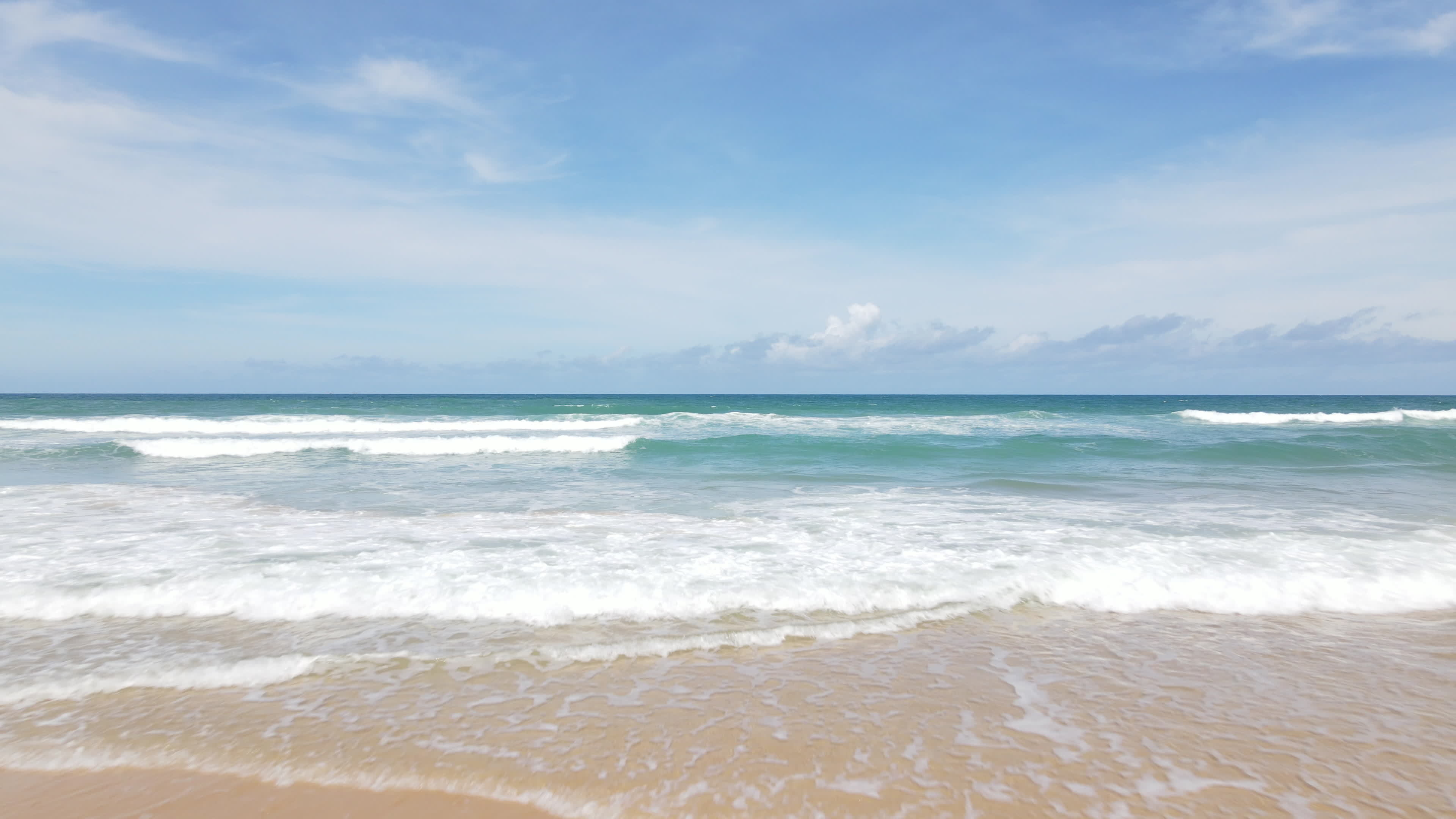 Seascape travels, Aerial view of beach, Foamy waves, Drone perspective, 3840x2160 4K Desktop